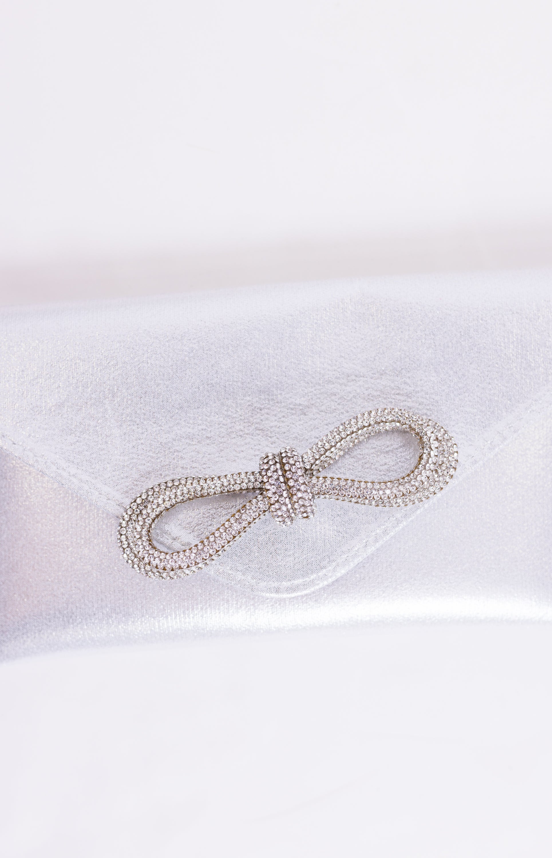 Bow Bling Clutch, SILVER