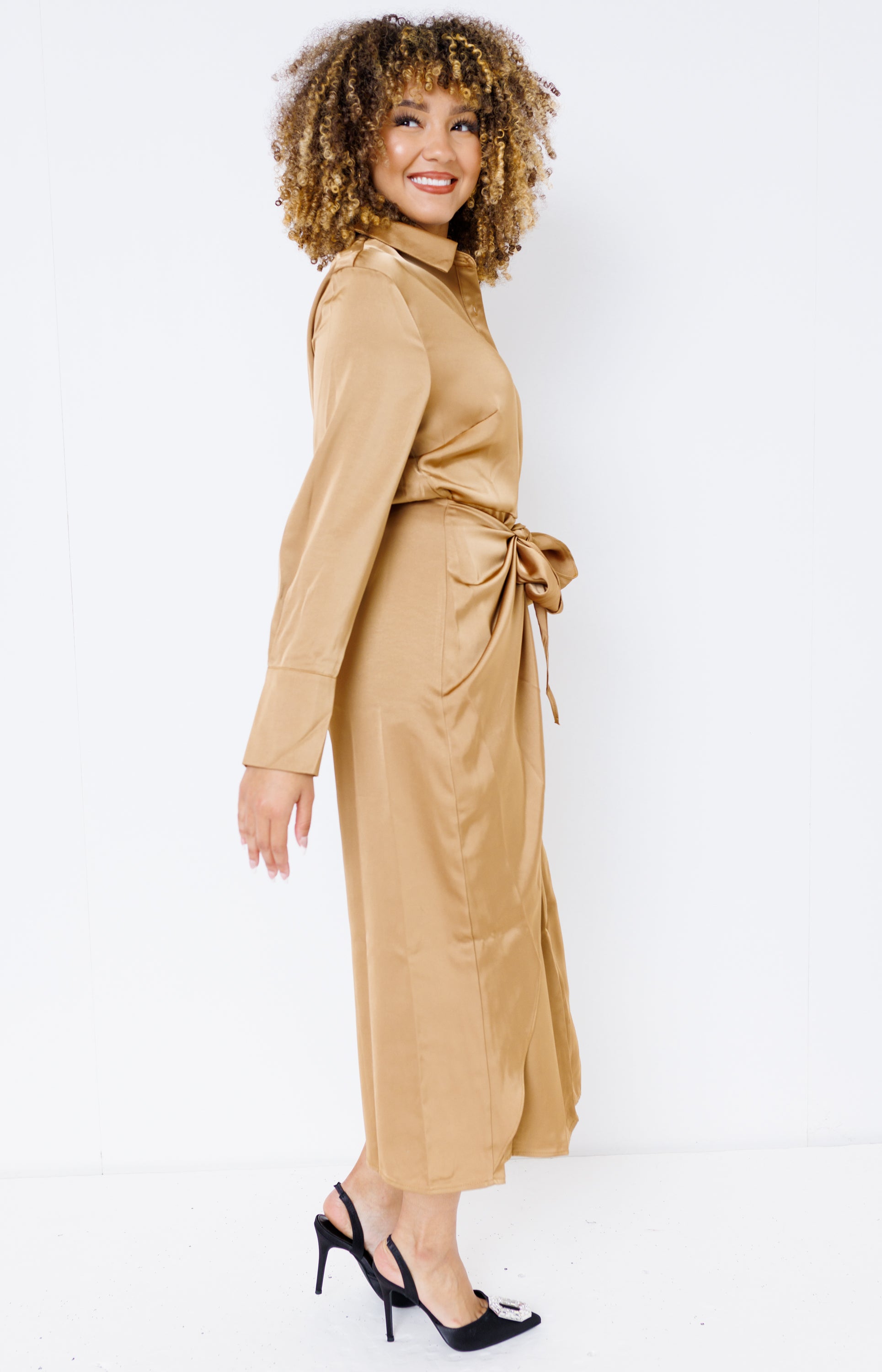 Shine For Me Dress, CAMEL