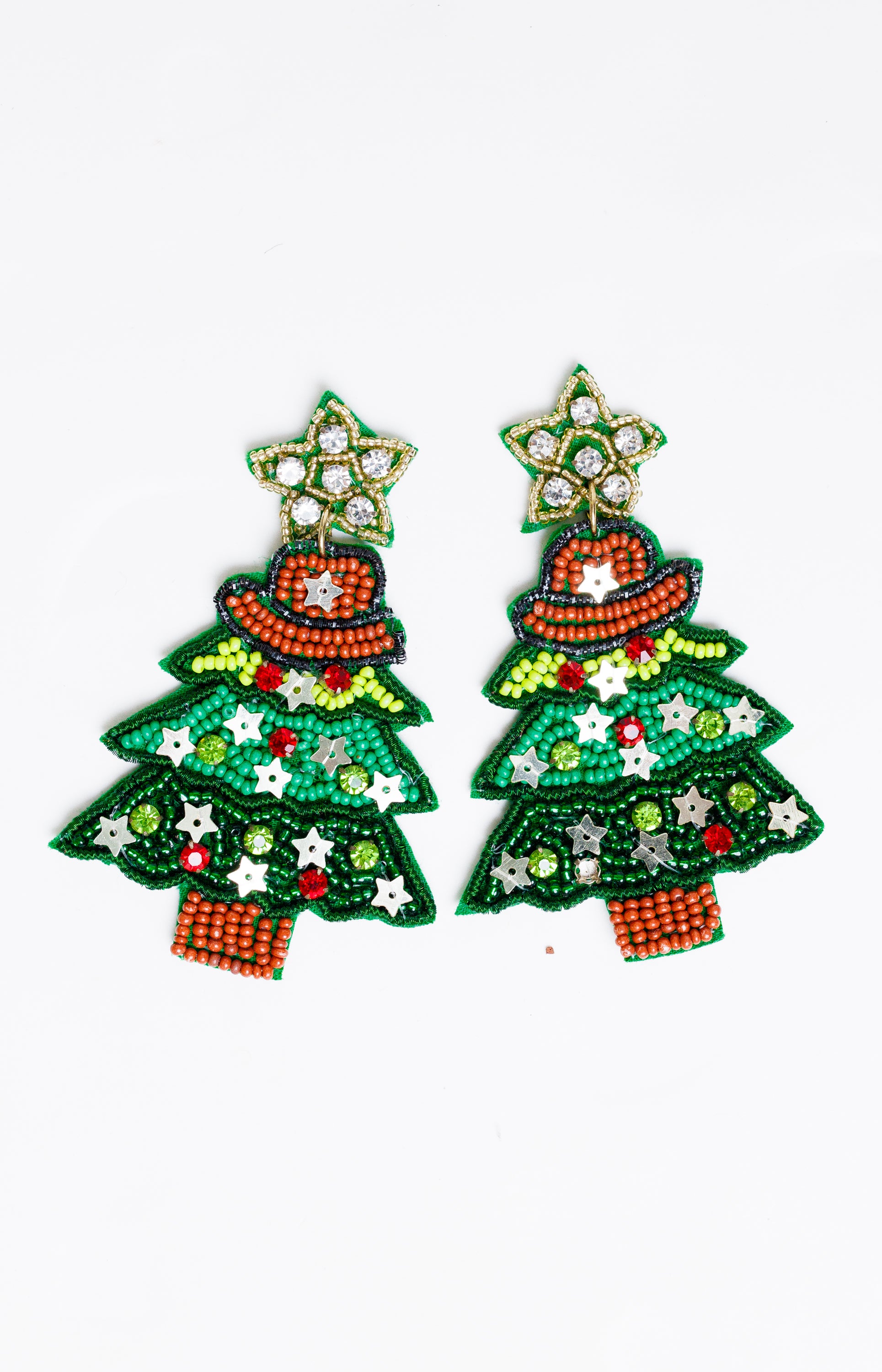 Christmas Tree Earrings, GREEN