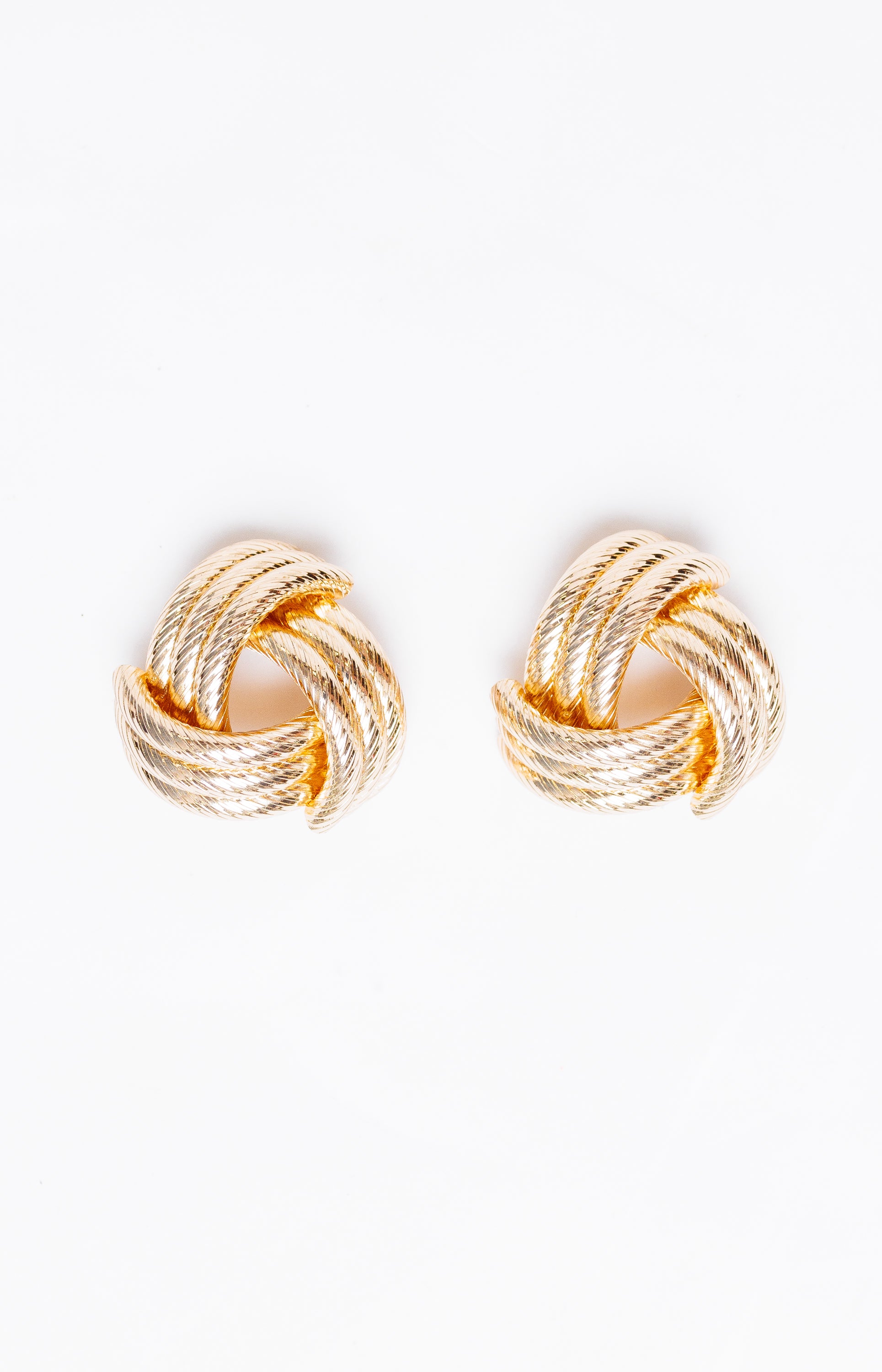 Large Thick Knotted Earrings, GOLD