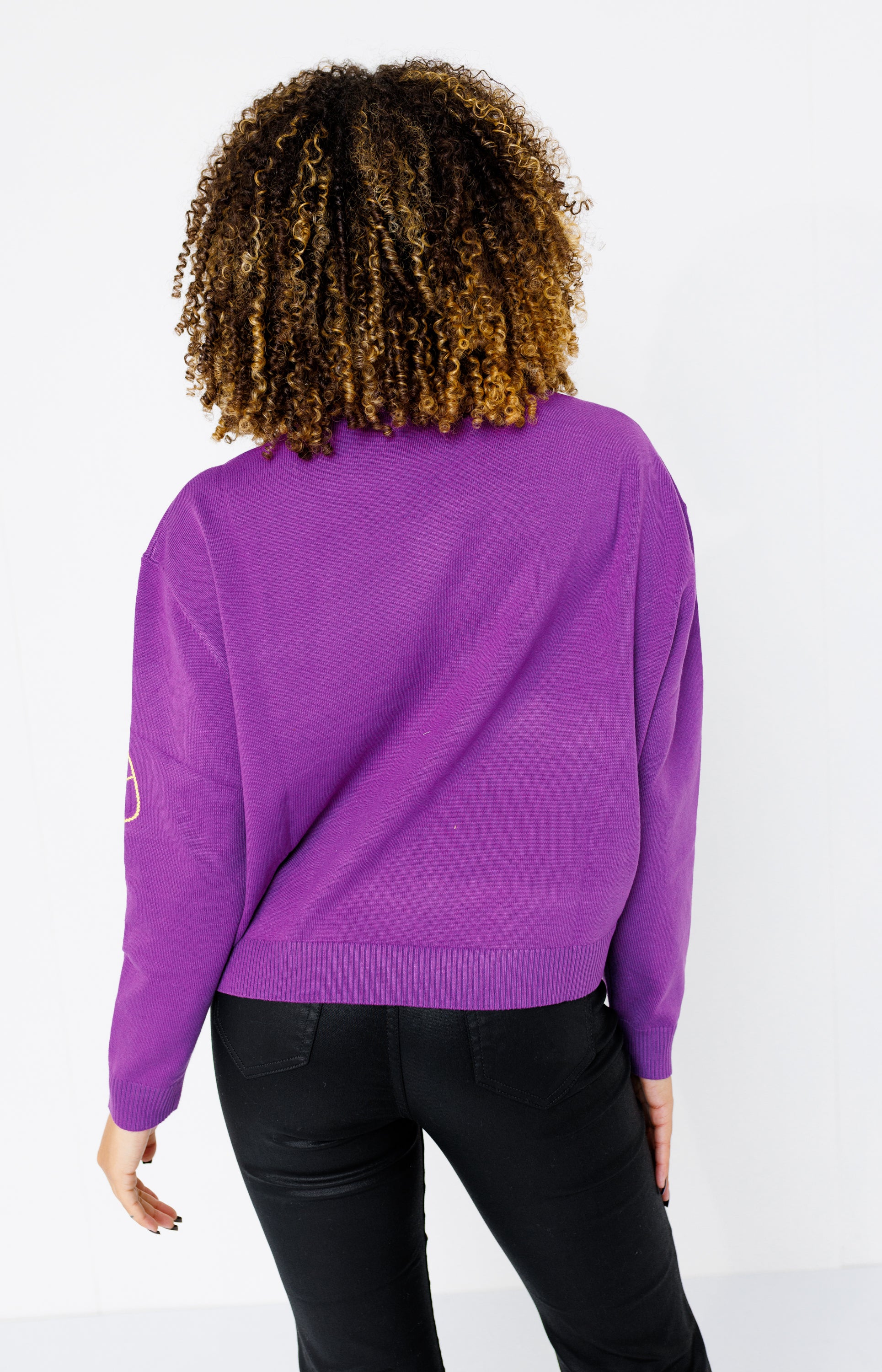 Ring Street: Multi Football Sweater, PURPLE/GOLD