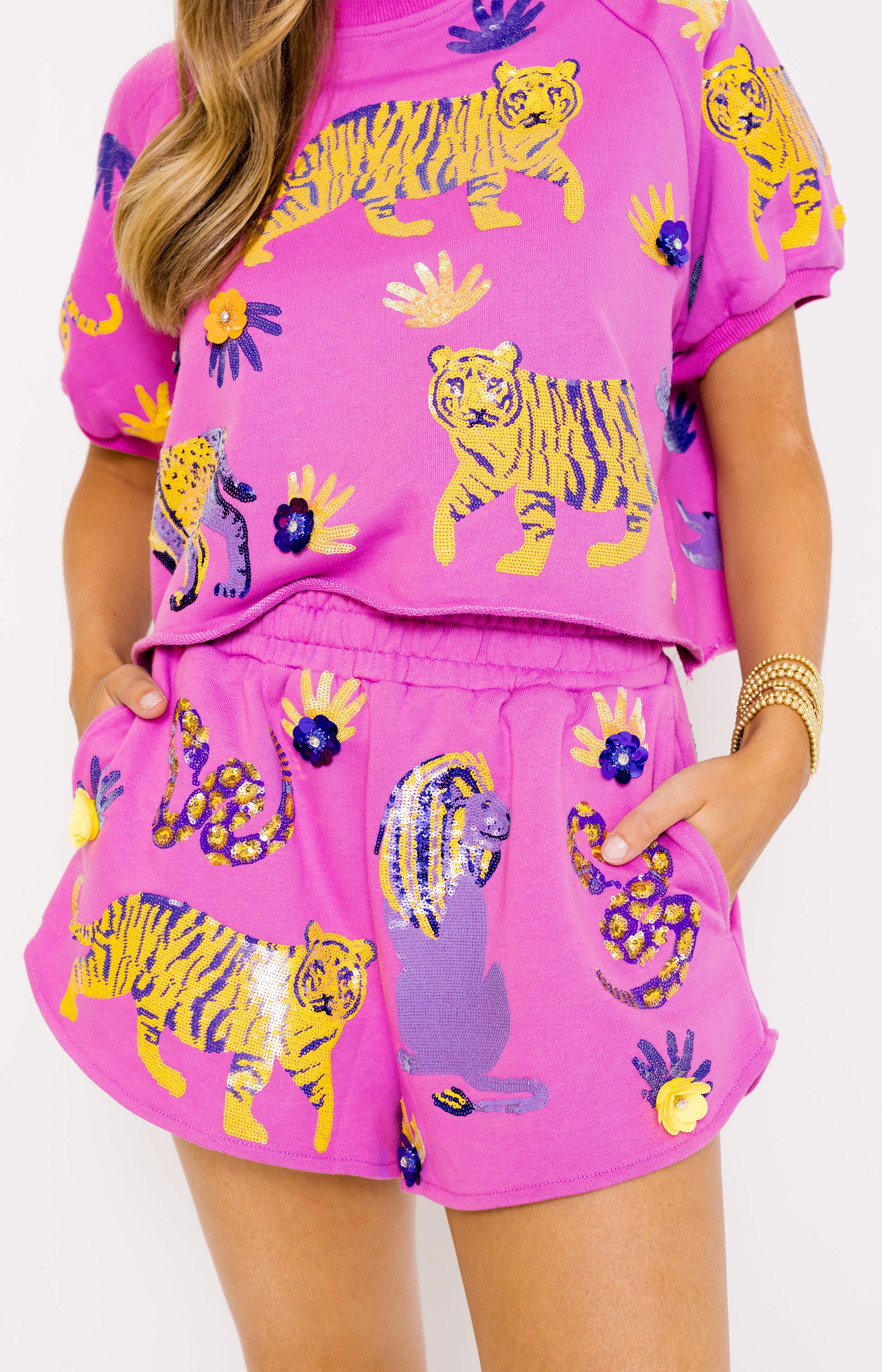 Queen of Sparkles: Animal Shorts, LAVENDER