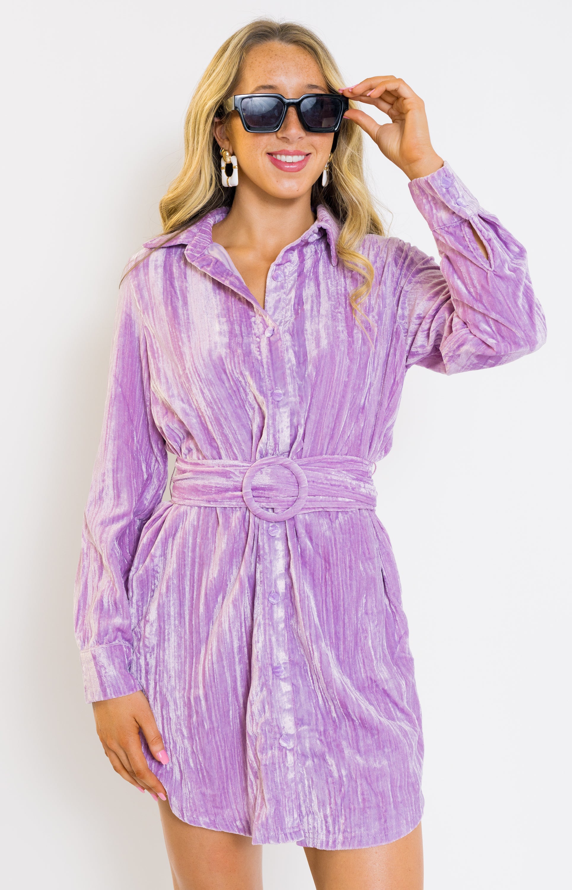 Shift Into Fall Mini Dress, LAVENDER