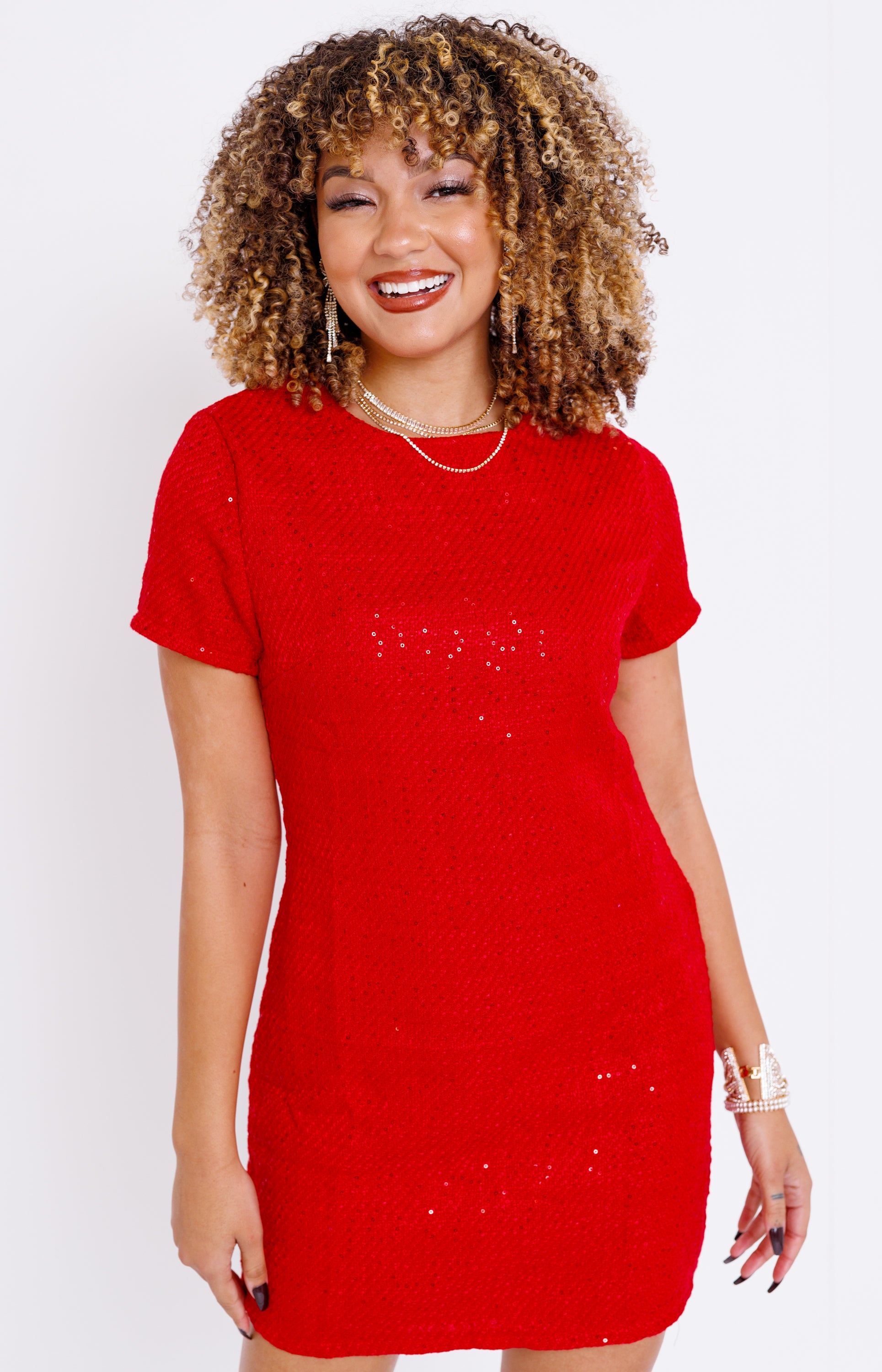 Royal Ritz Mini Dress, RED