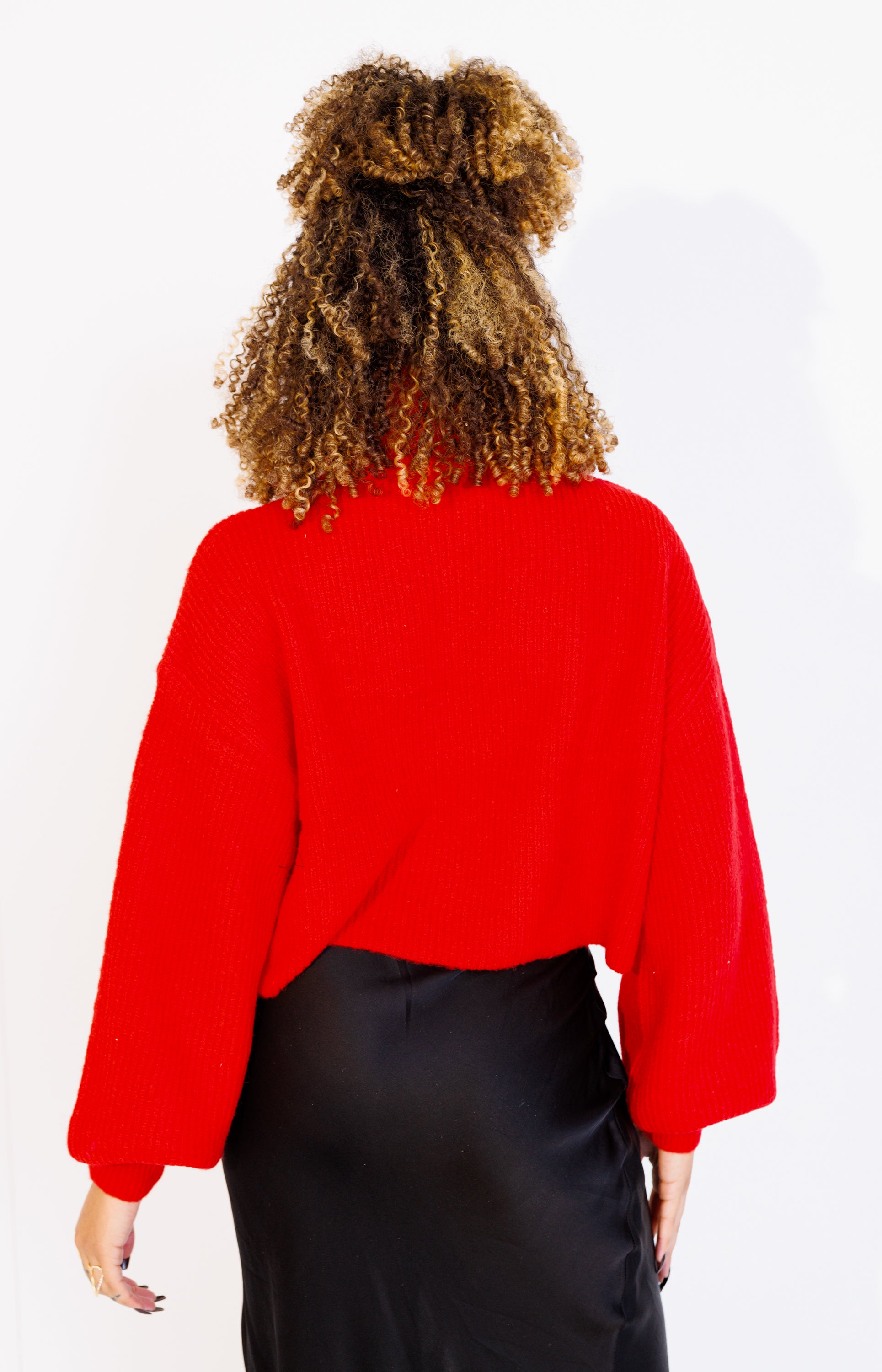 Sleek & Snug Turtleneck Top, RED