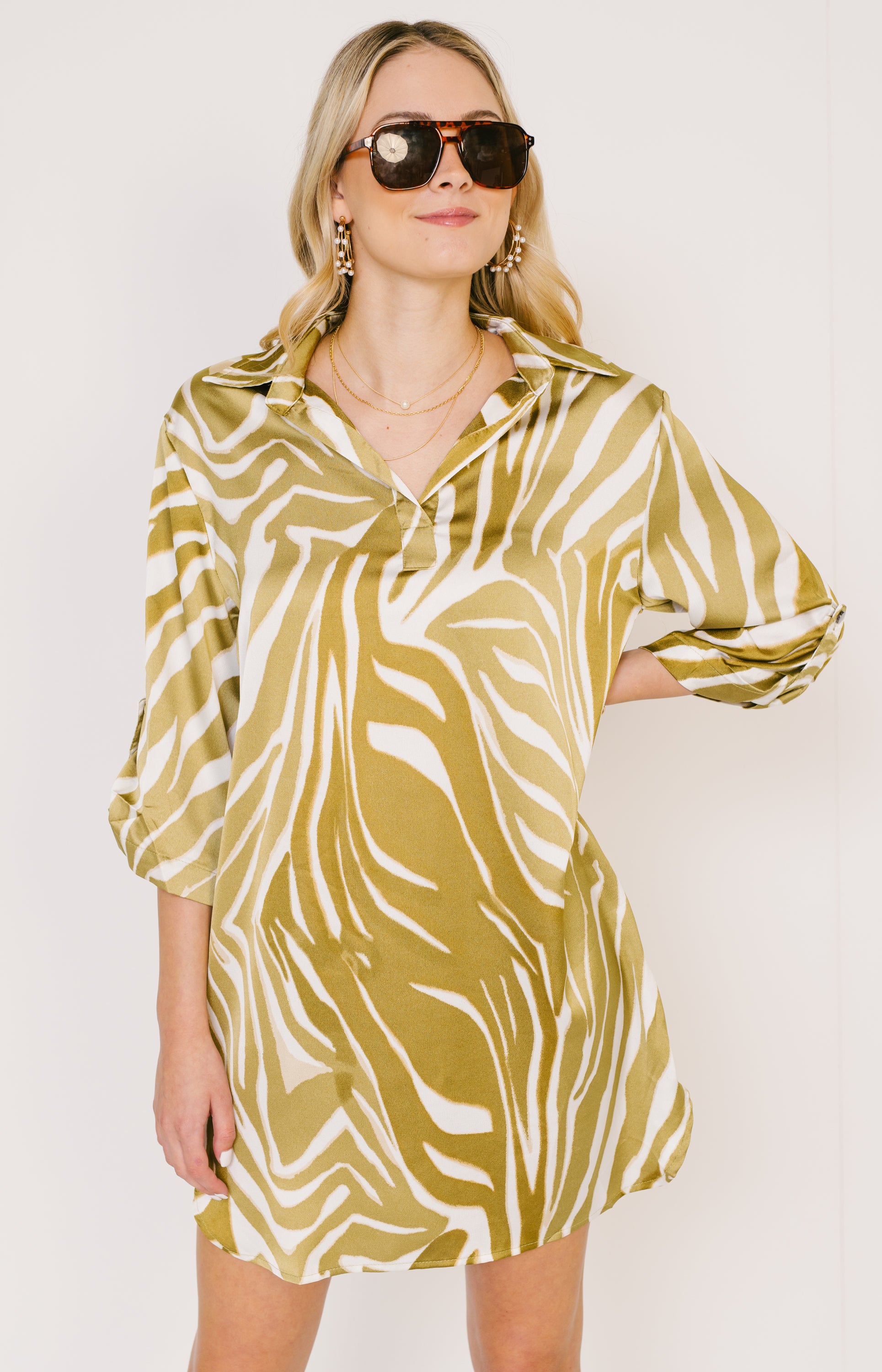 Timeless Chic Mini Dress, OLIVE