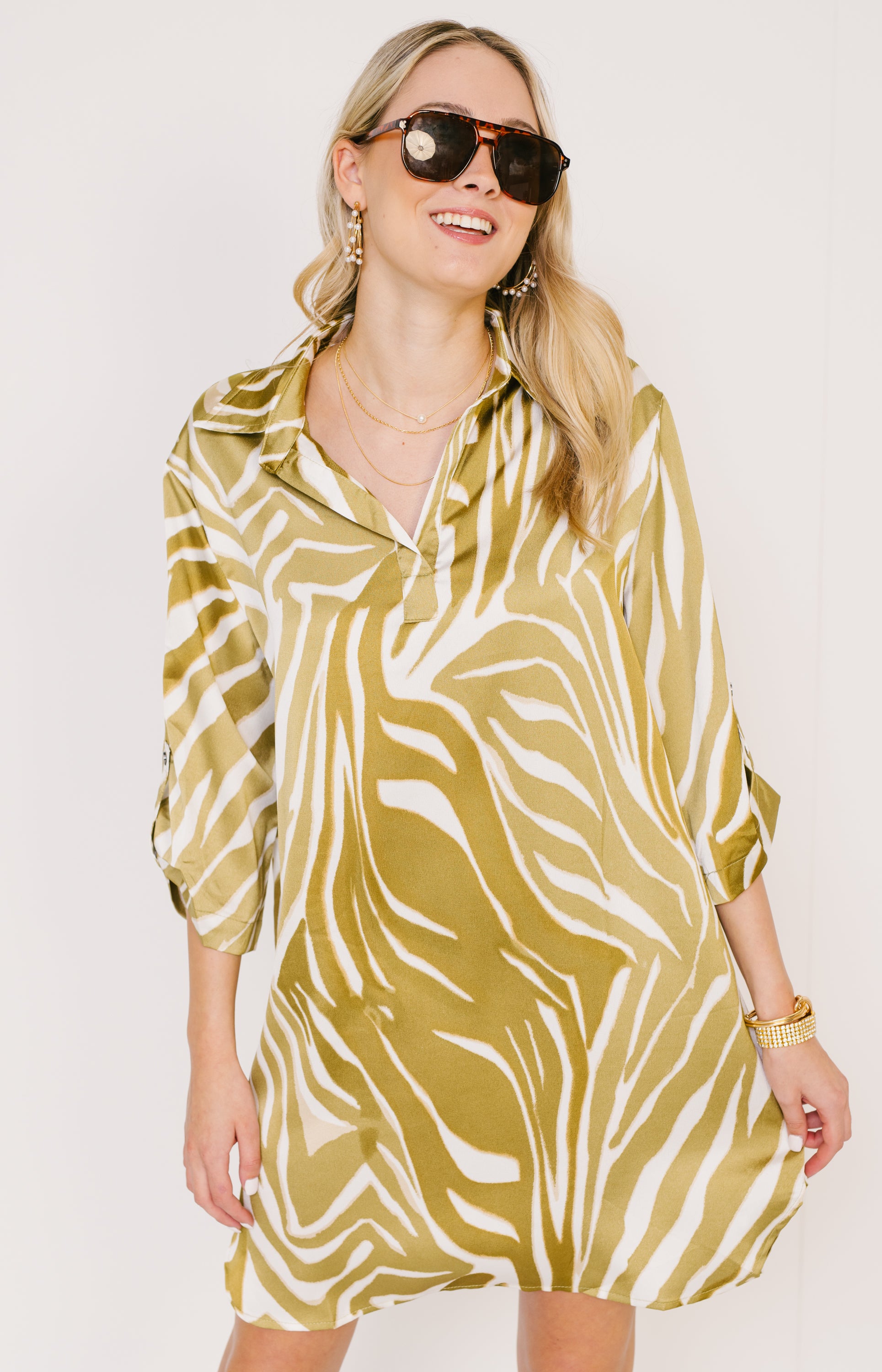 Timeless Chic Mini Dress, OLIVE