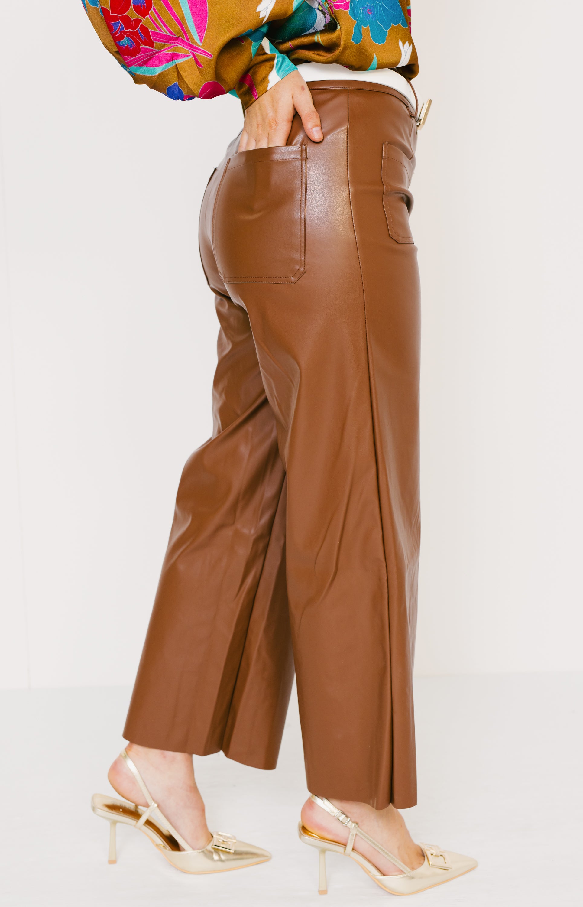True to You Faux Leather Pants, BROWN