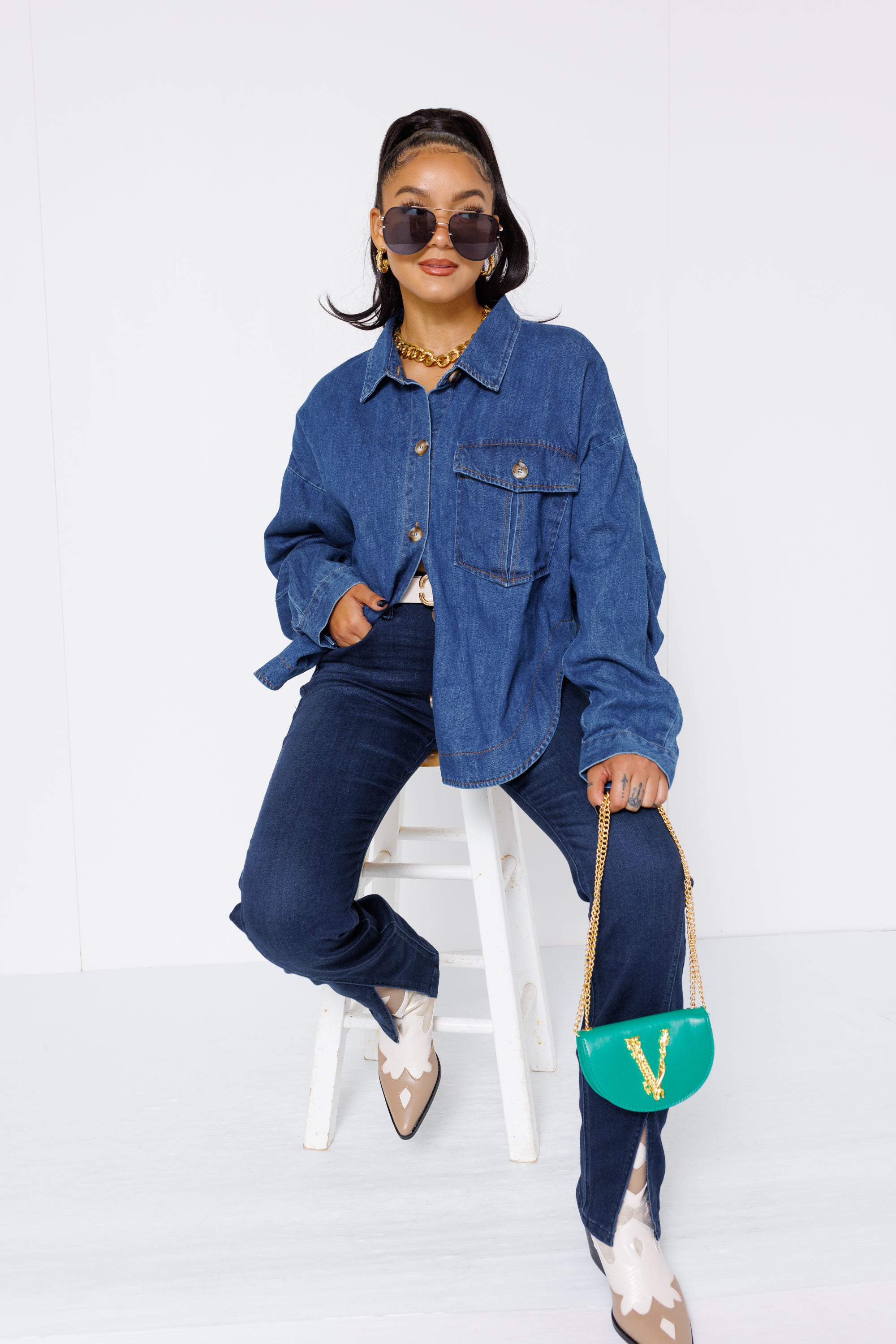 Relaxed Denim Vibes Top, DENIM