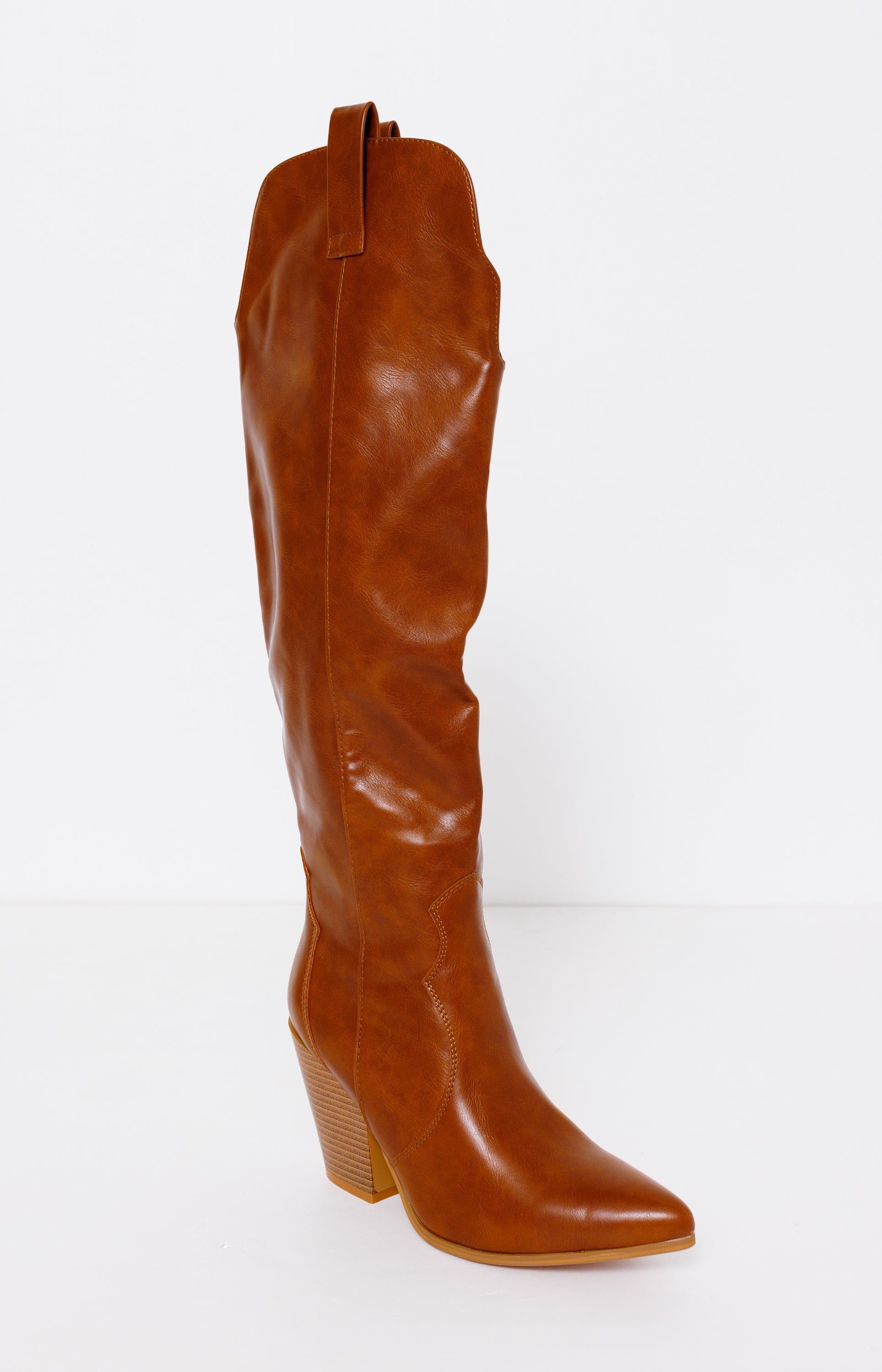 Tall Western Boot, TAN