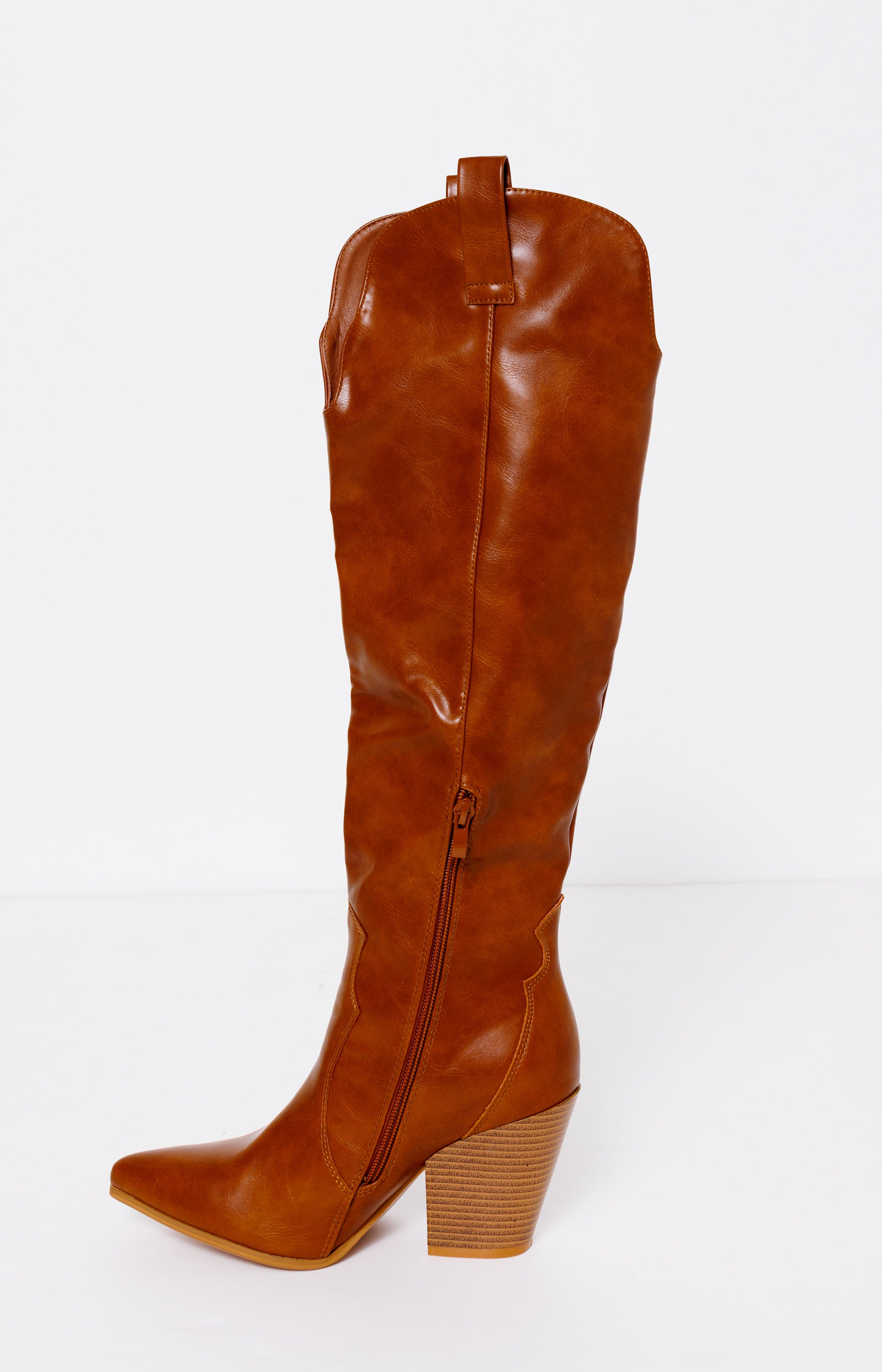 Tall Western Boot, TAN