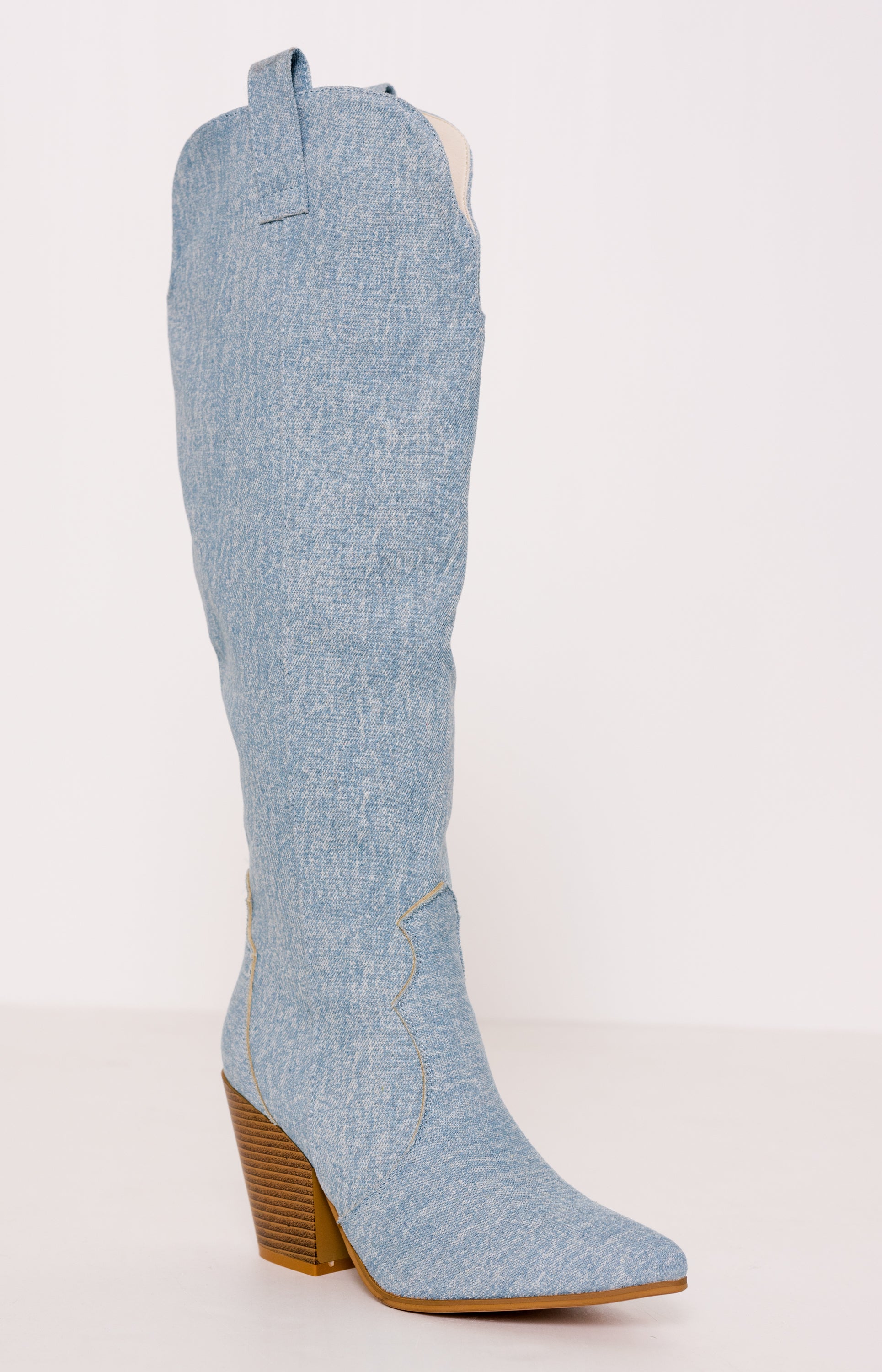 Tall Denim Western Boot, DENIM