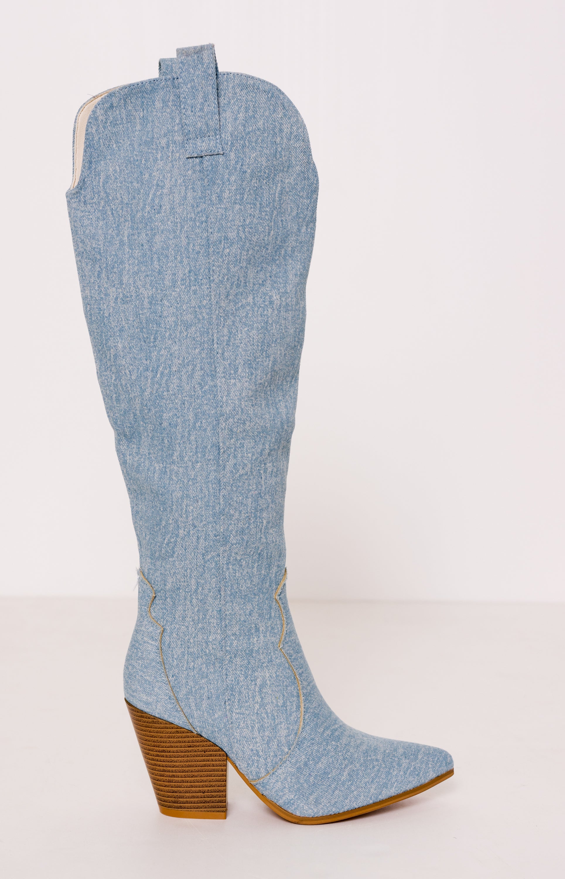 Tall Denim Western Boot, DENIM