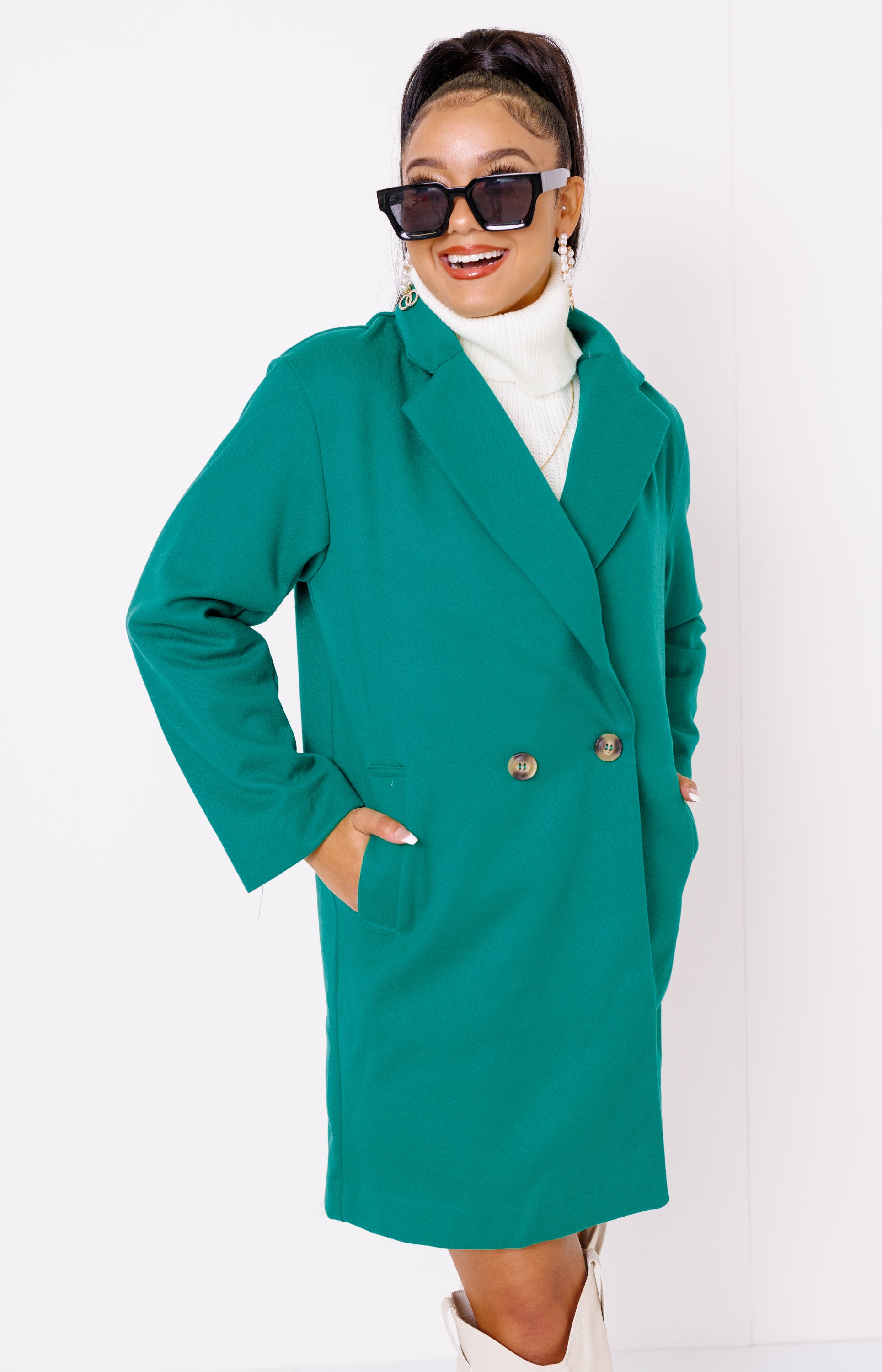 Skyline Trench Coat, GREEN