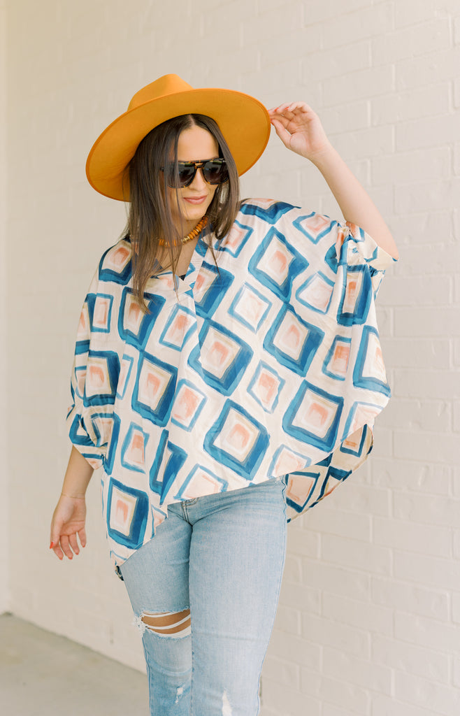 Feeling the Vibes Top, TEAL BLUE