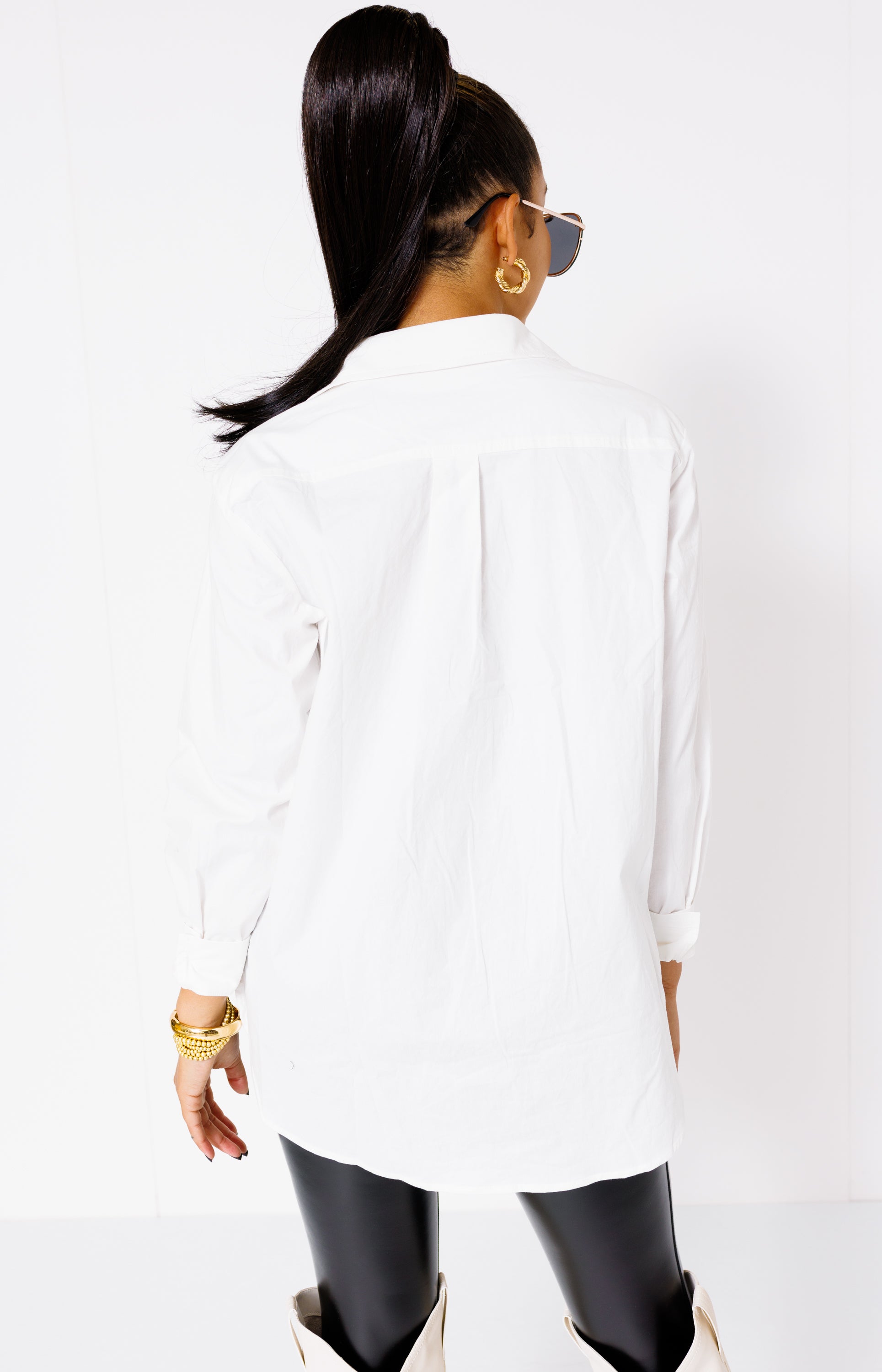 Classic Allure Button Down Shirt, OFF WHITE