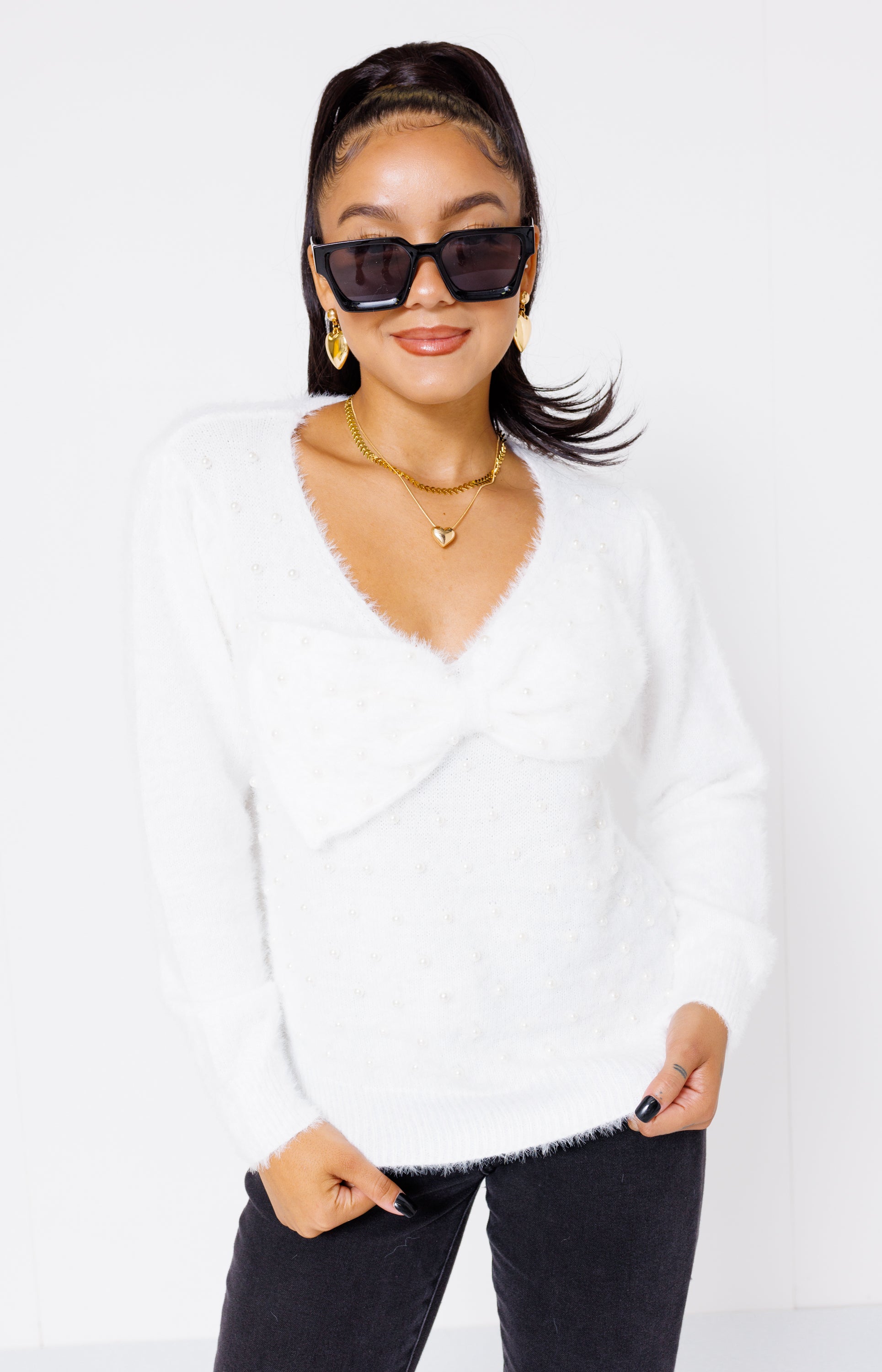 Pearl Elegance Sweater, IVORY