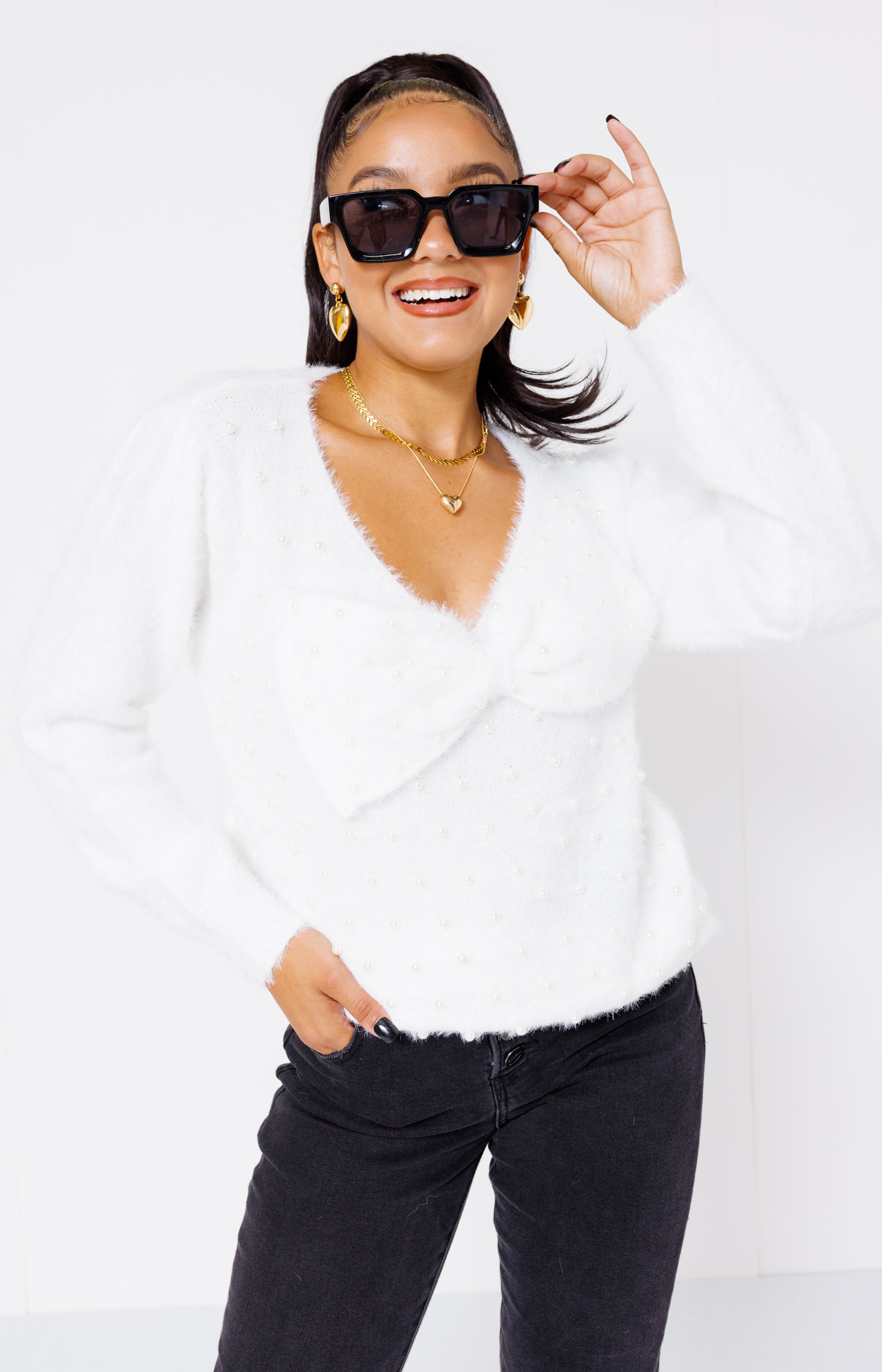 Pearl Elegance Sweater, IVORY