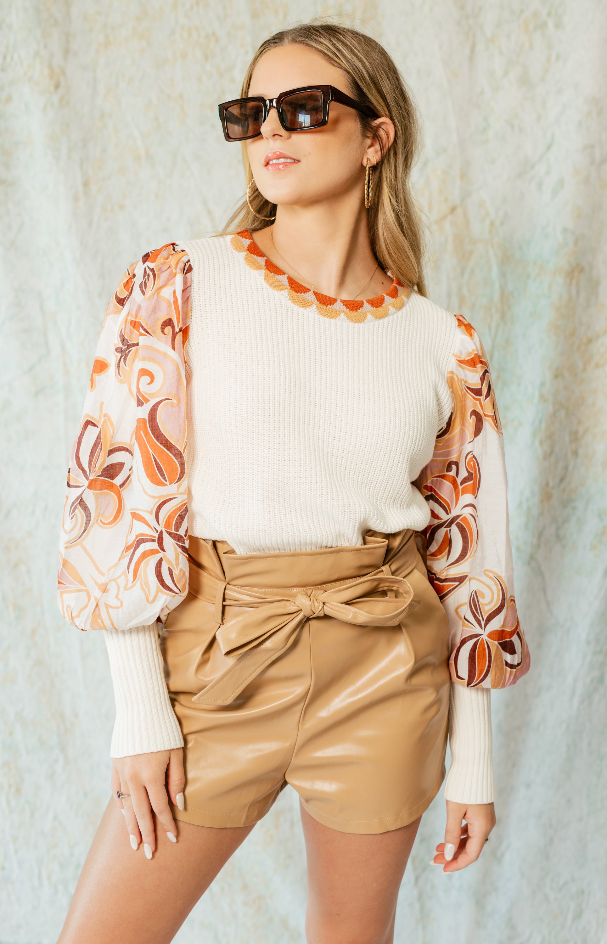Something Special Sweater, CREAM/GINGER BROWN