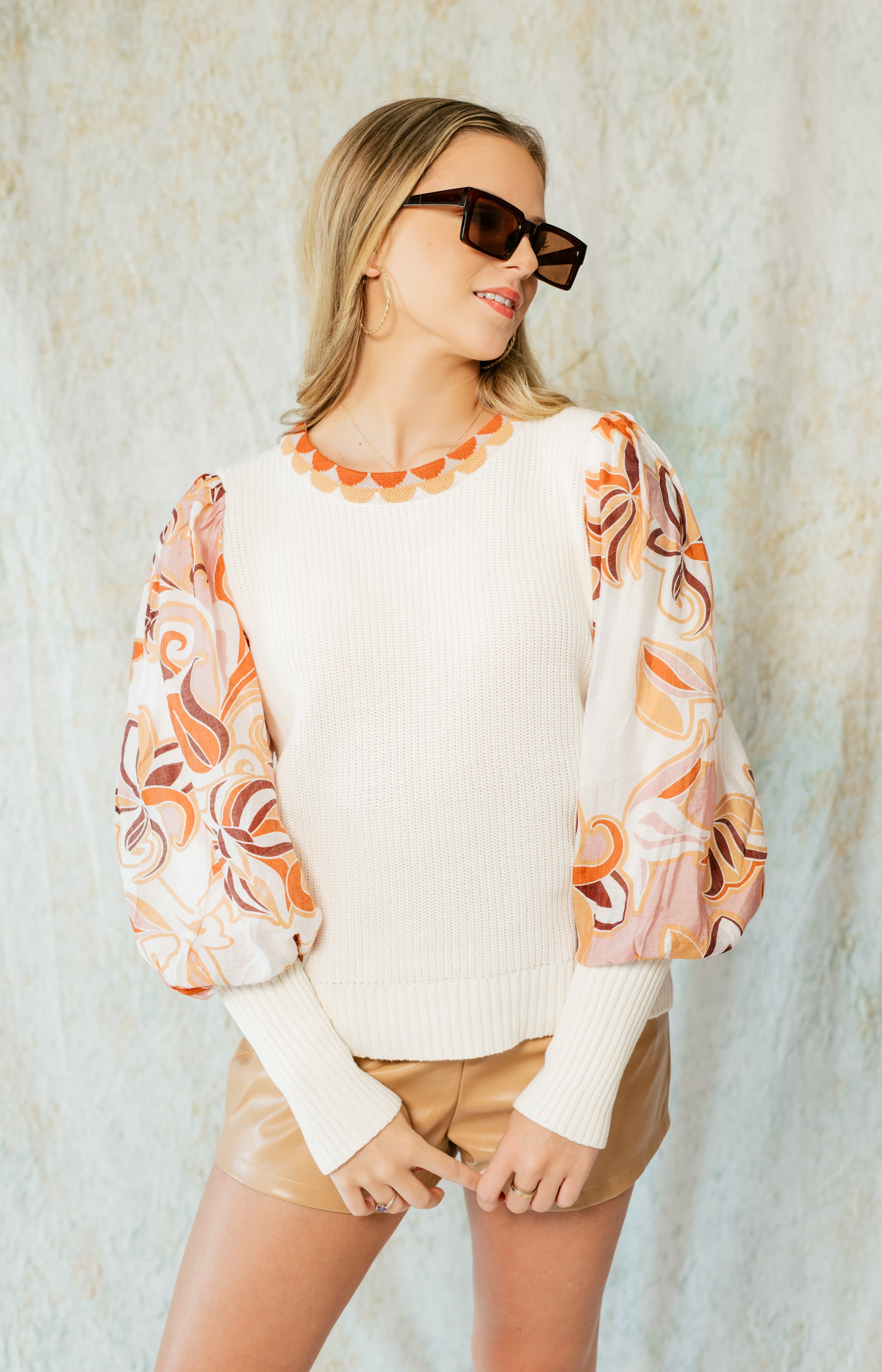 Something Special Sweater, CREAM/GINGER BROWN