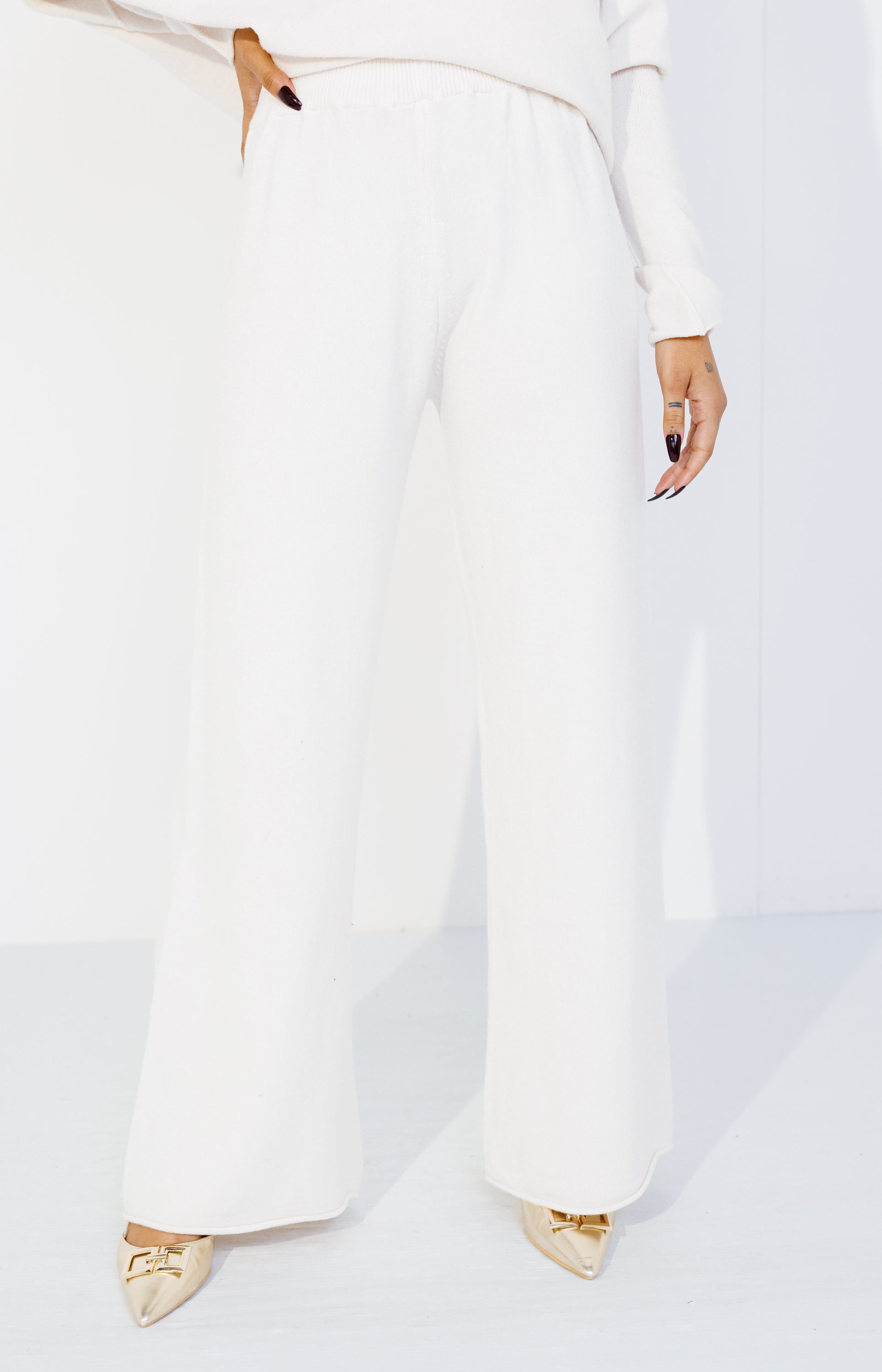 Rich Bliss Knitted Pants, IVORY
