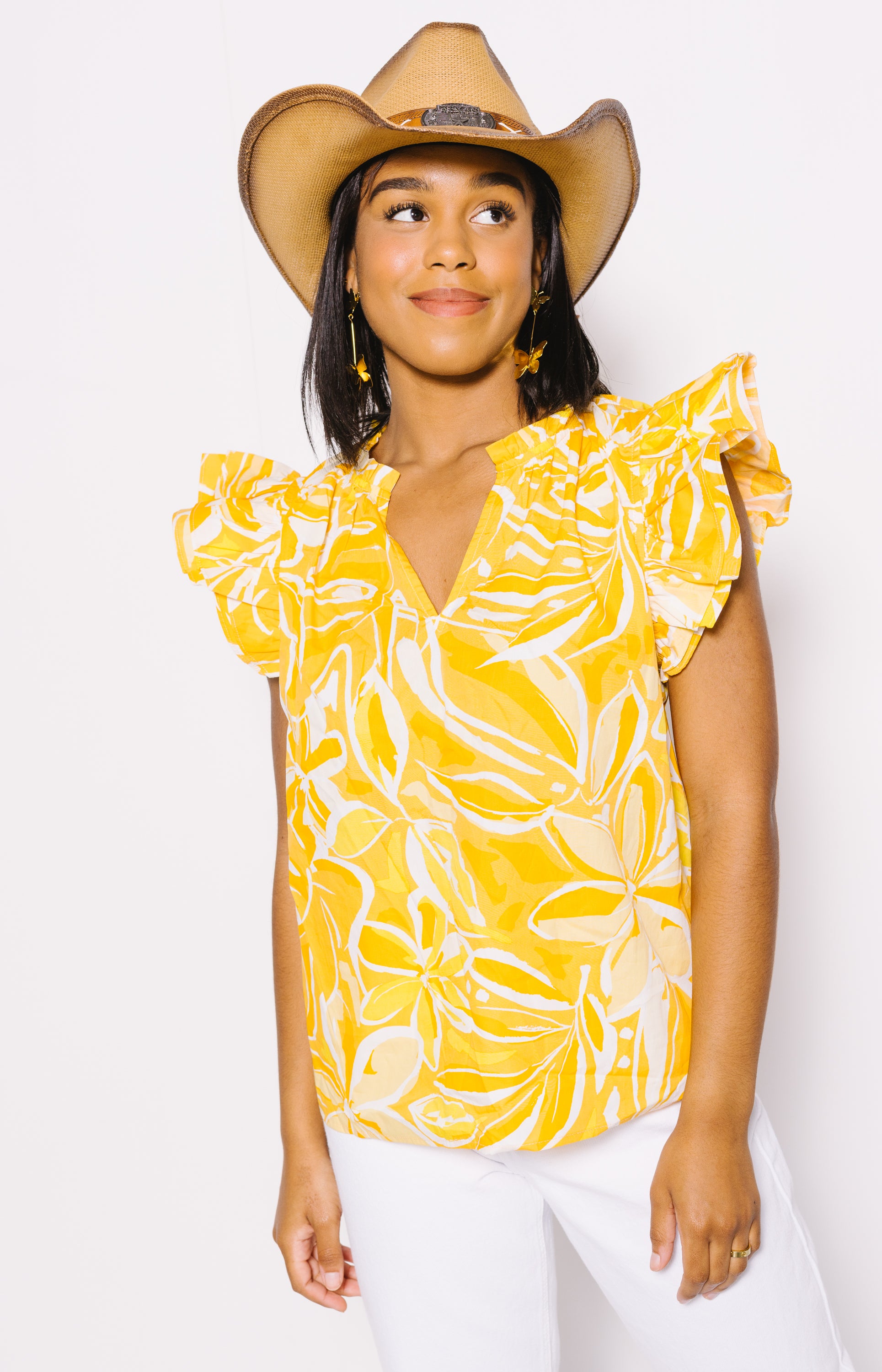 Summertime Daydream Top, YELLOW/WHITE