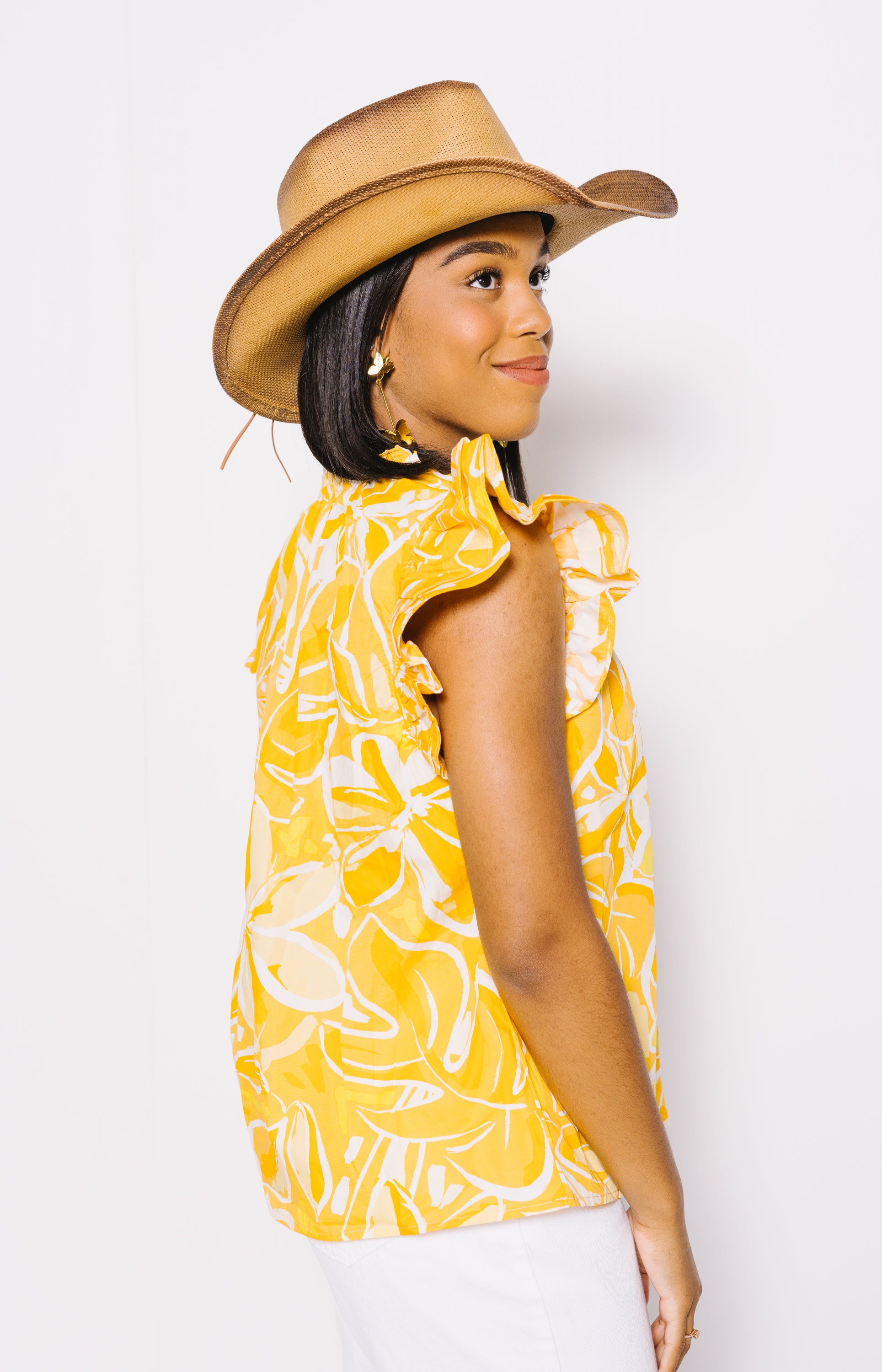 Summertime Daydream Top, YELLOW/WHITE