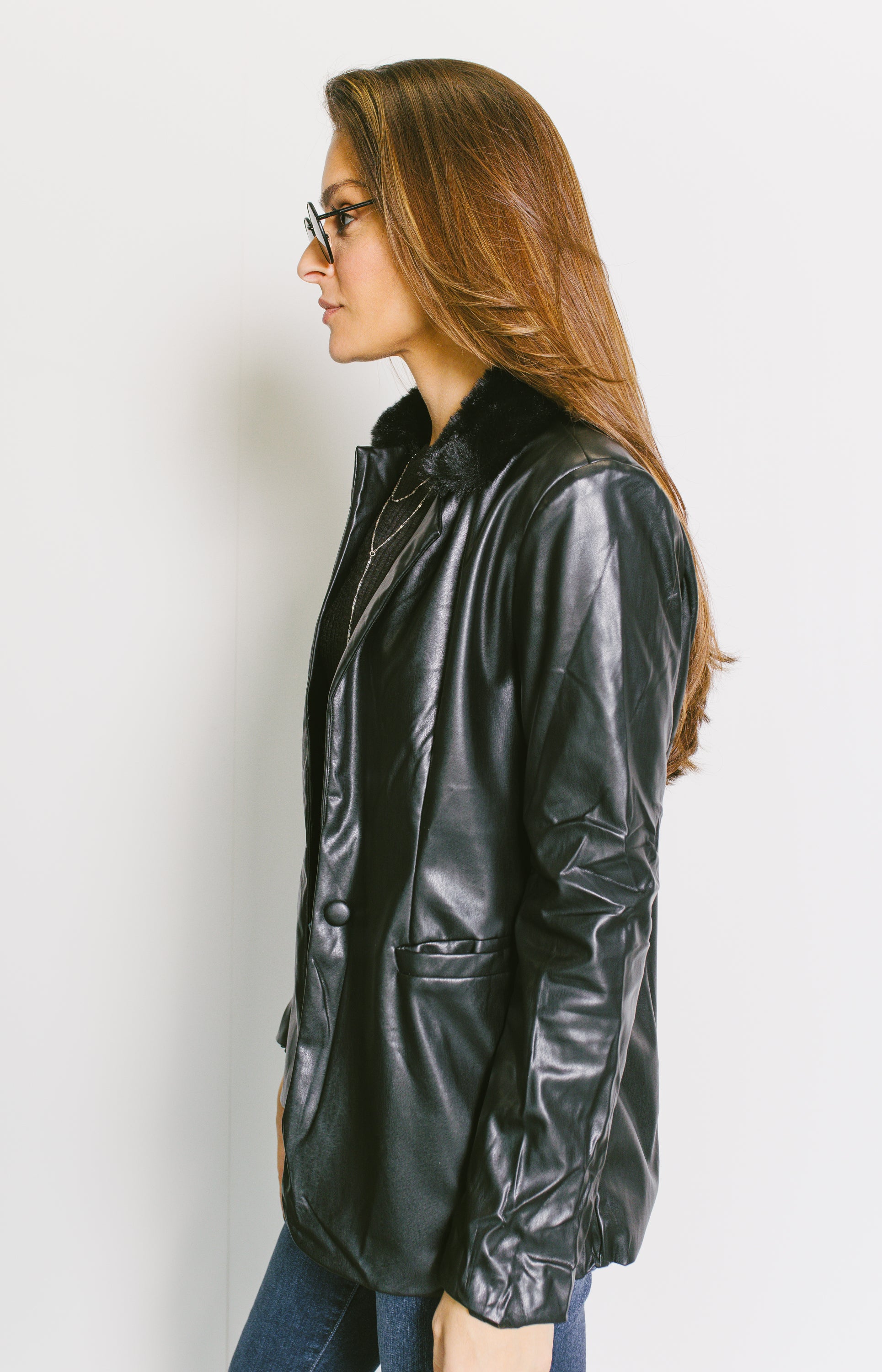 Becks Leather Jacket, BLACK