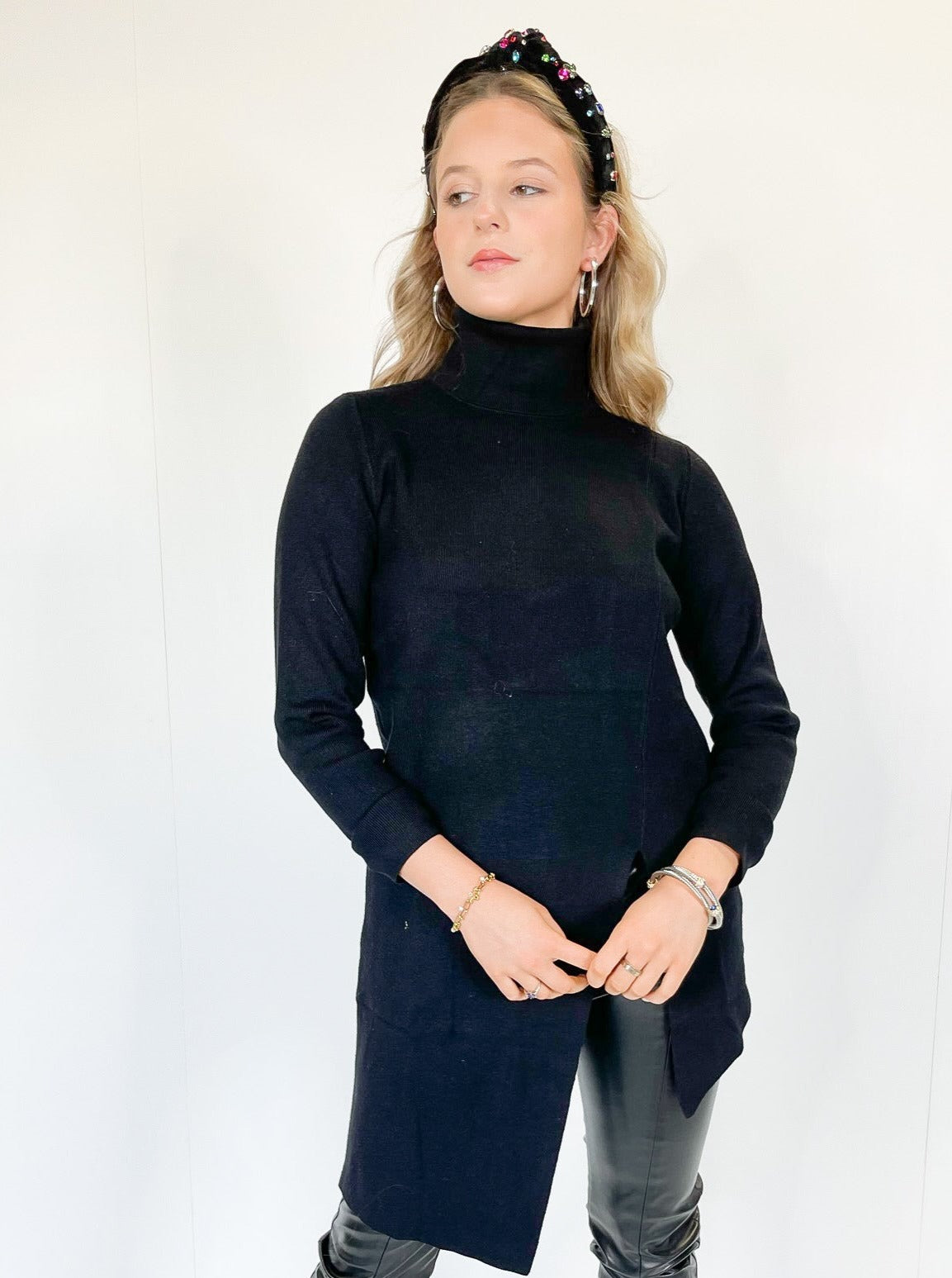 THML: Mock Neck Long Sleeve Sweater