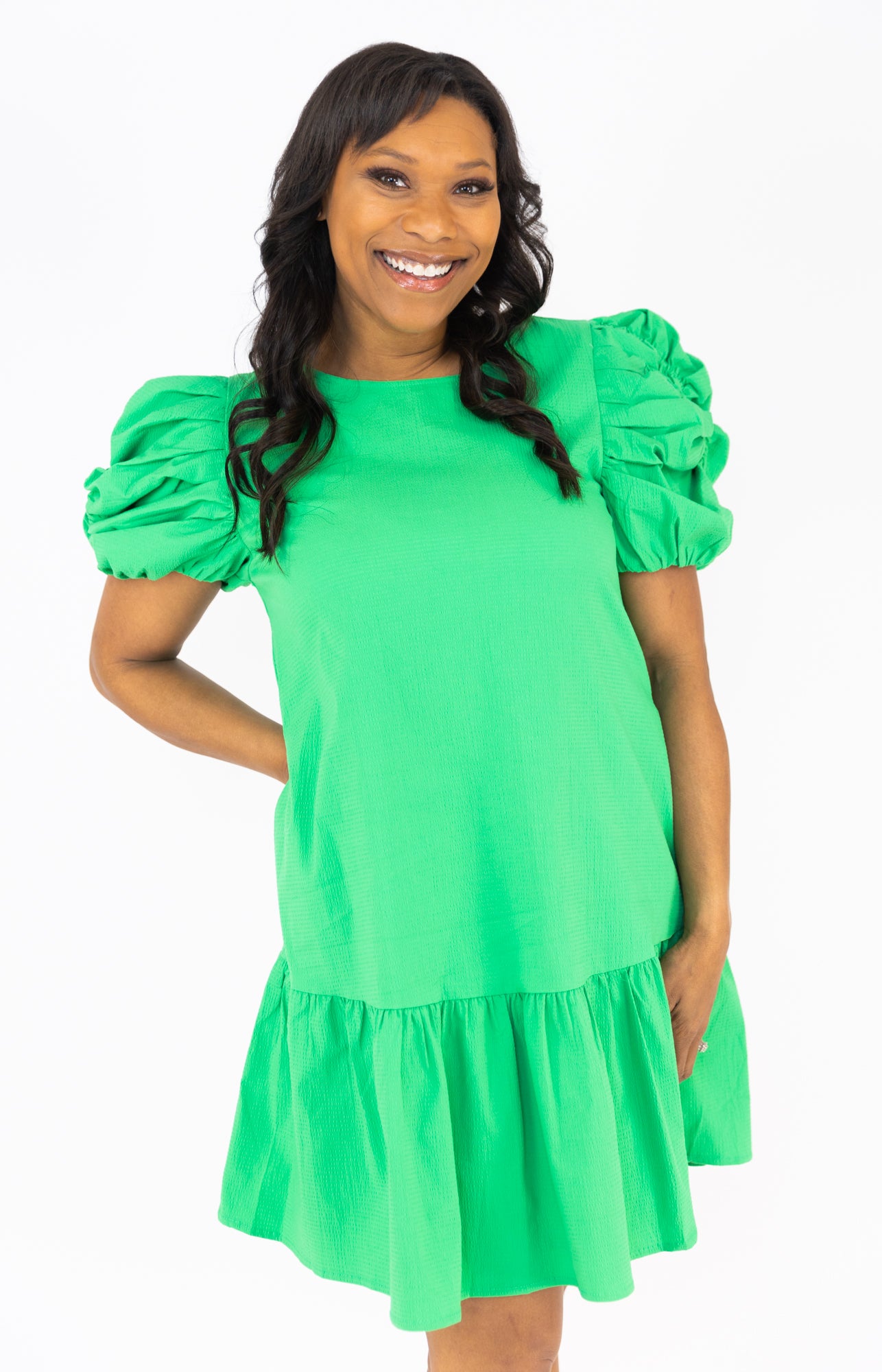 Emma Mini Dress, EMERALD