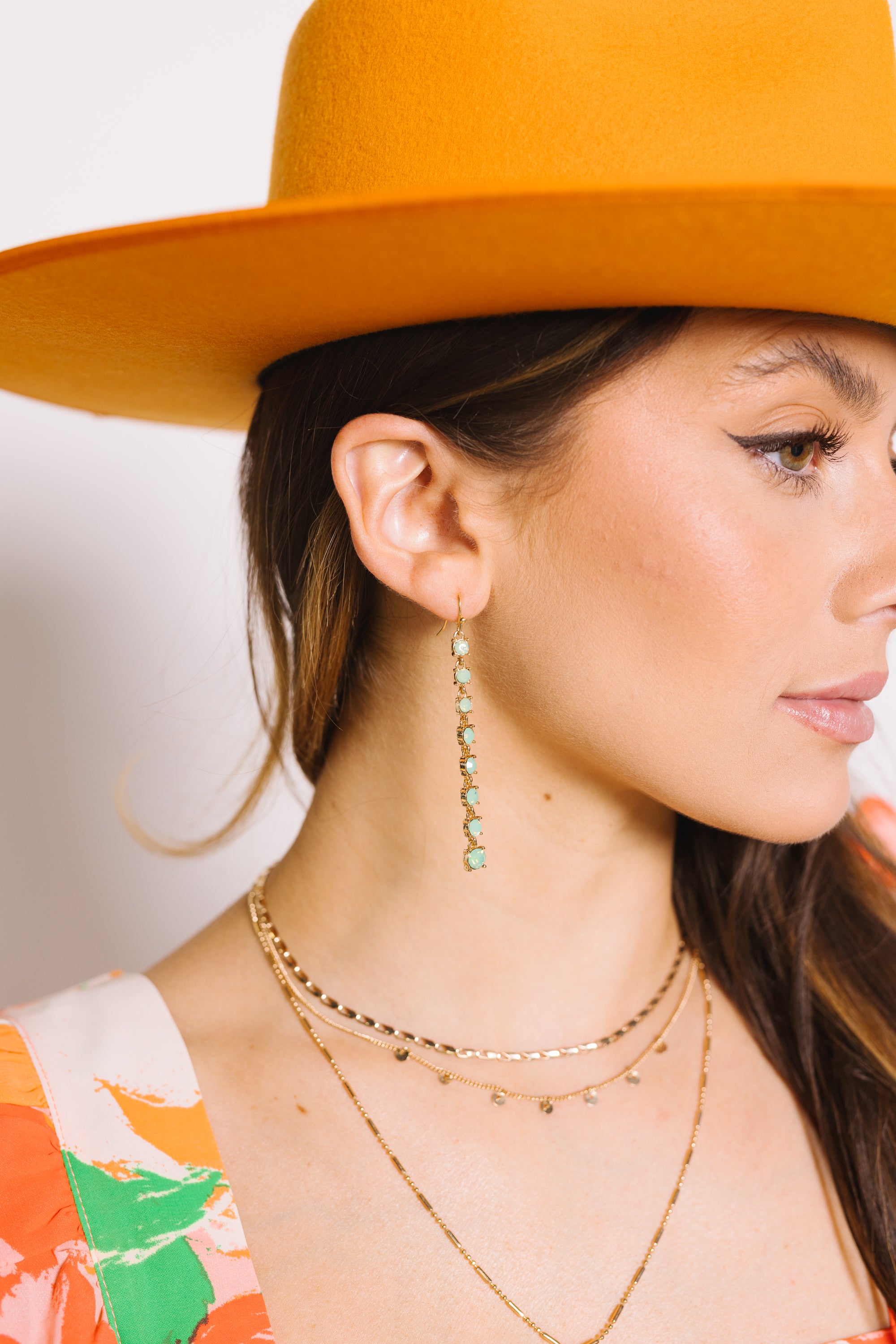 Roma Drop Earrings, GREEN