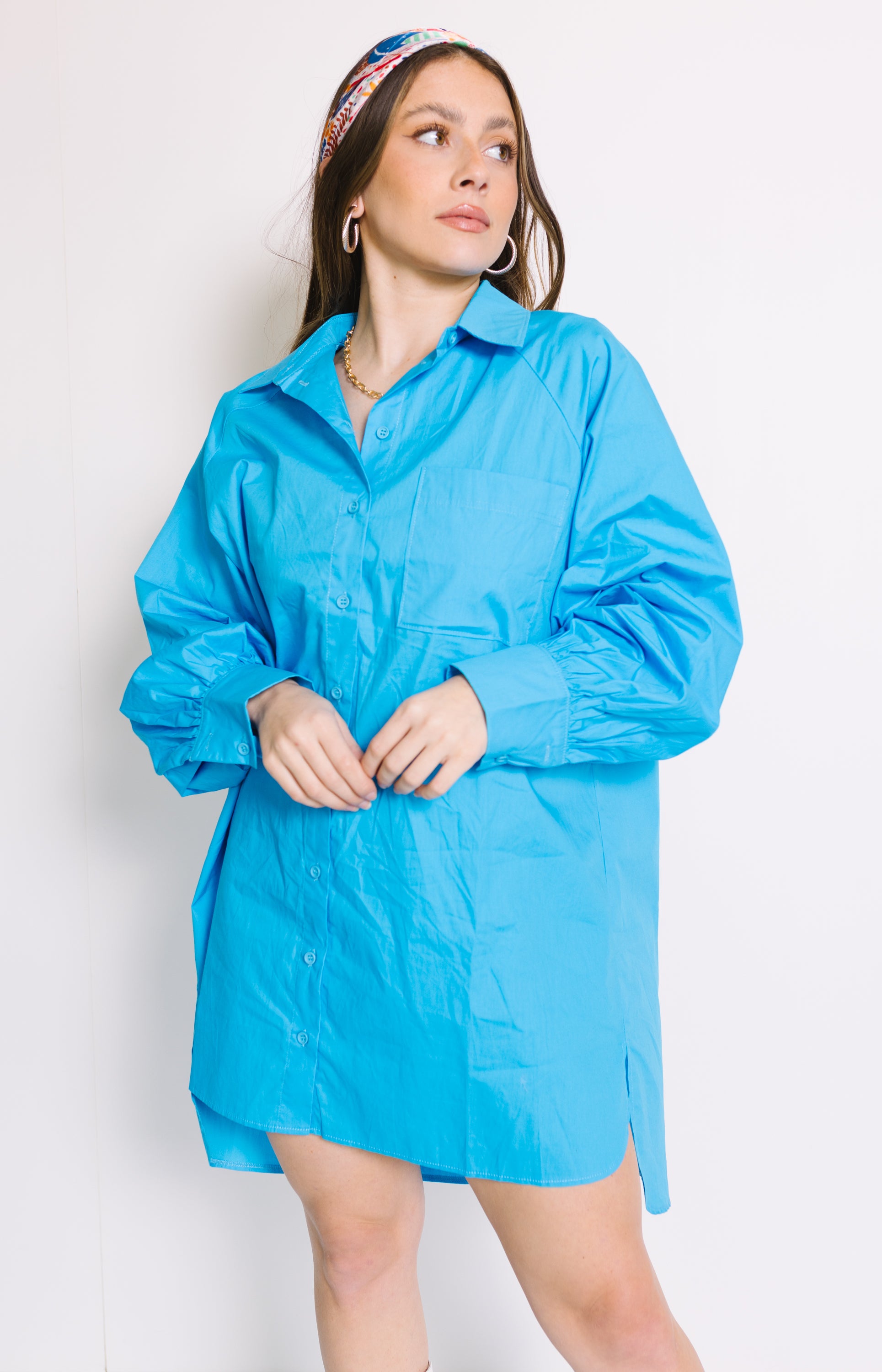 HK Shirt Dress, MALIBU BLUE