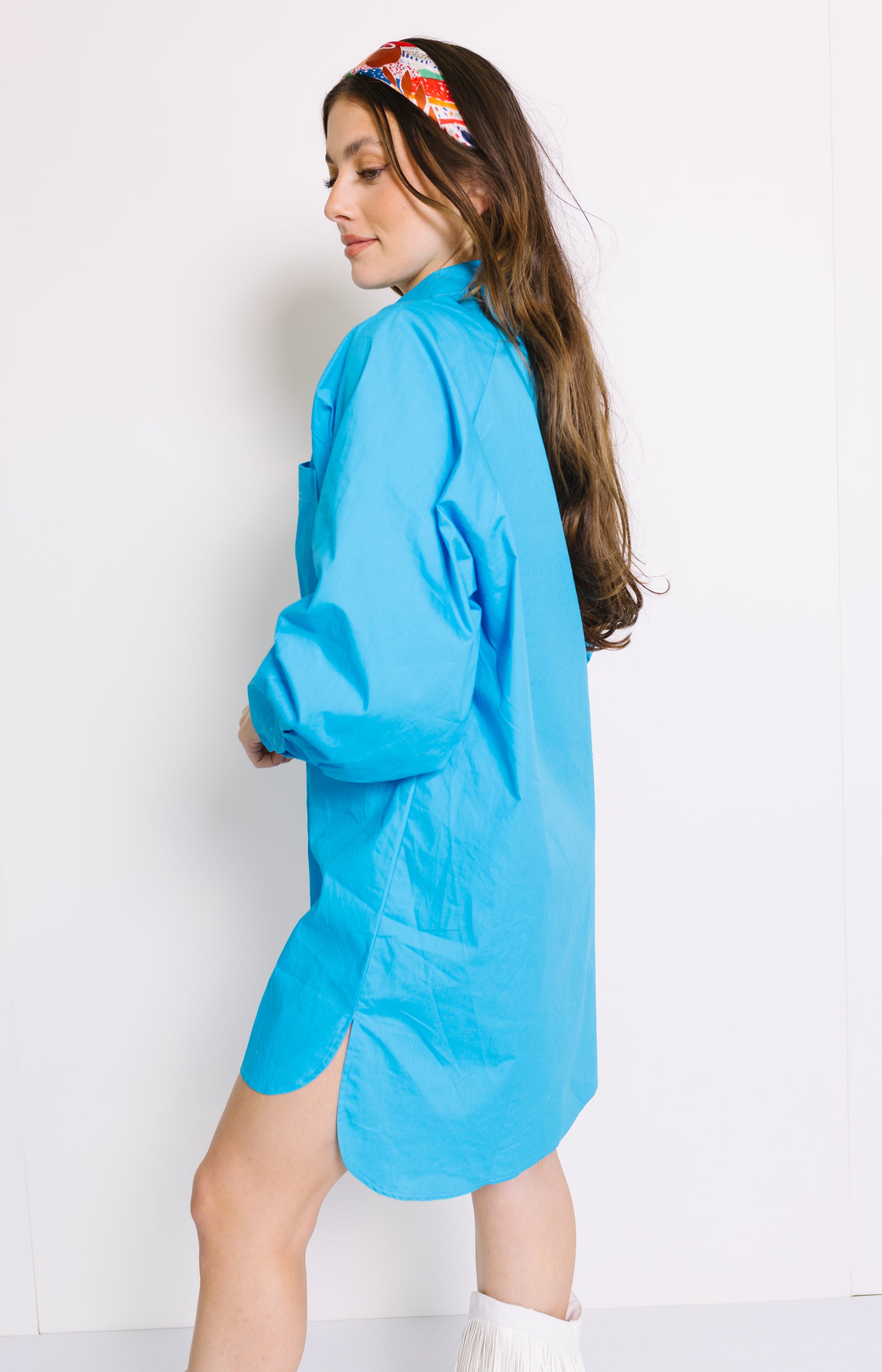 HK Shirt Dress, MALIBU BLUE