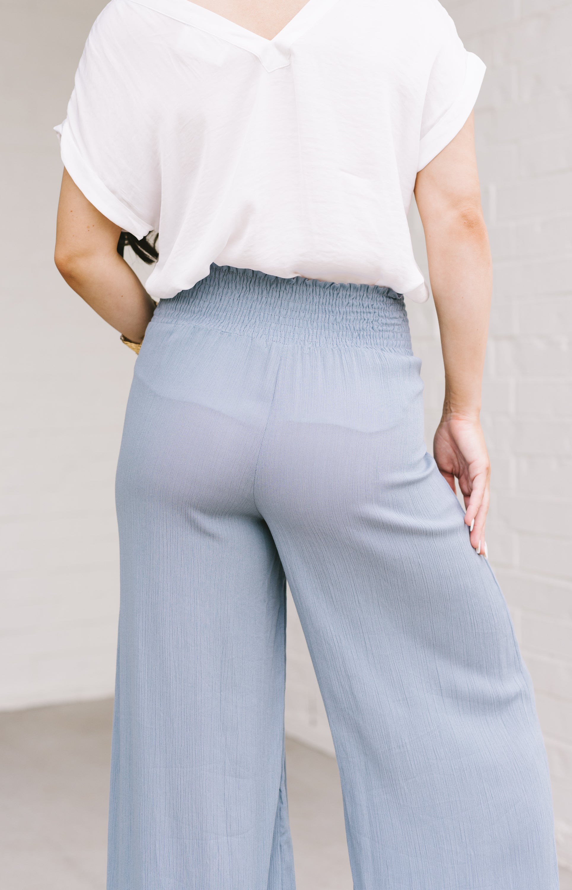 Near the Pier Gauze Pants, Blue Wash