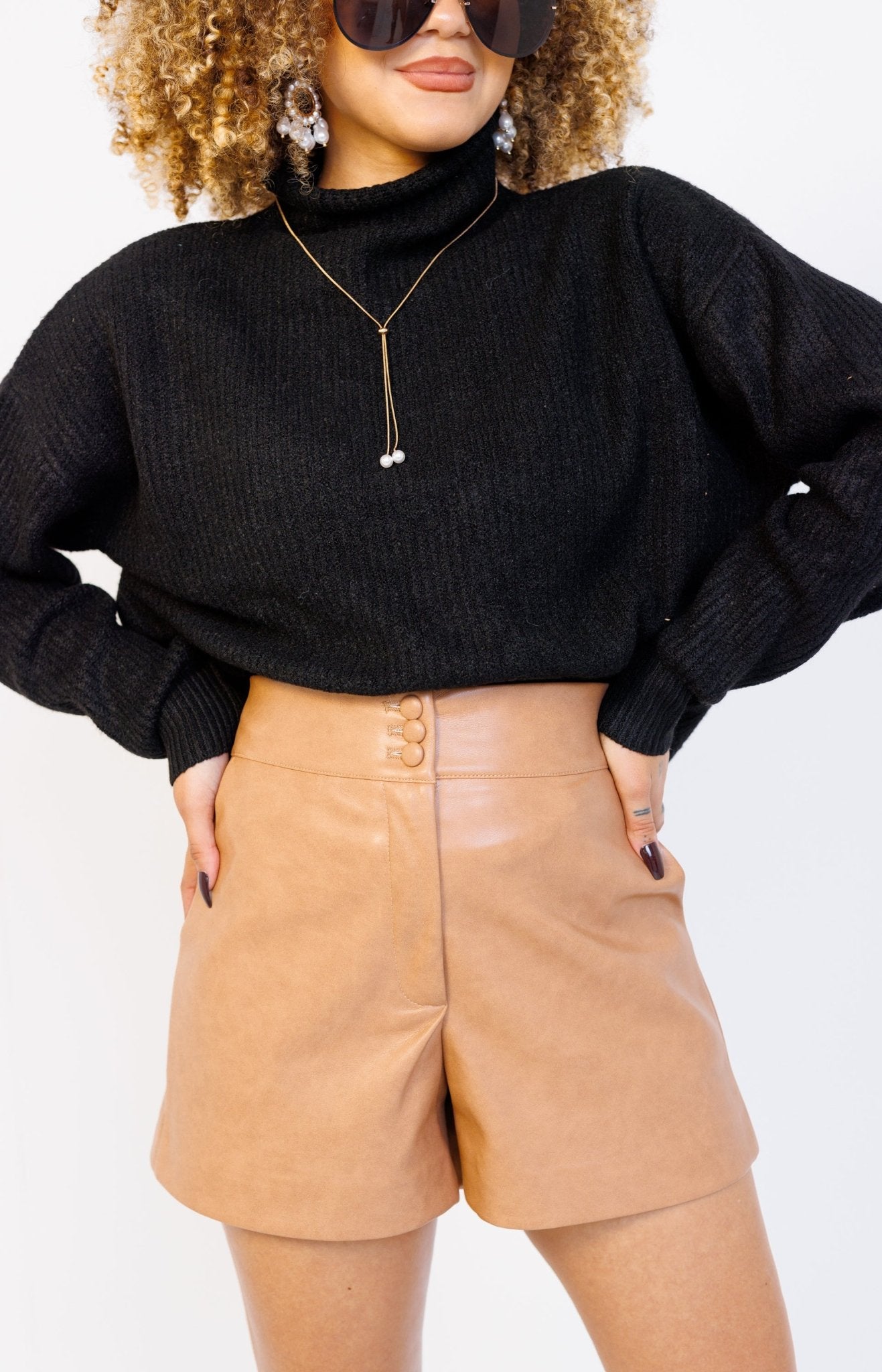 Dolce Cabo: Lasting Impression Vegan Leather Shorts, COPPER Shorts - 32S