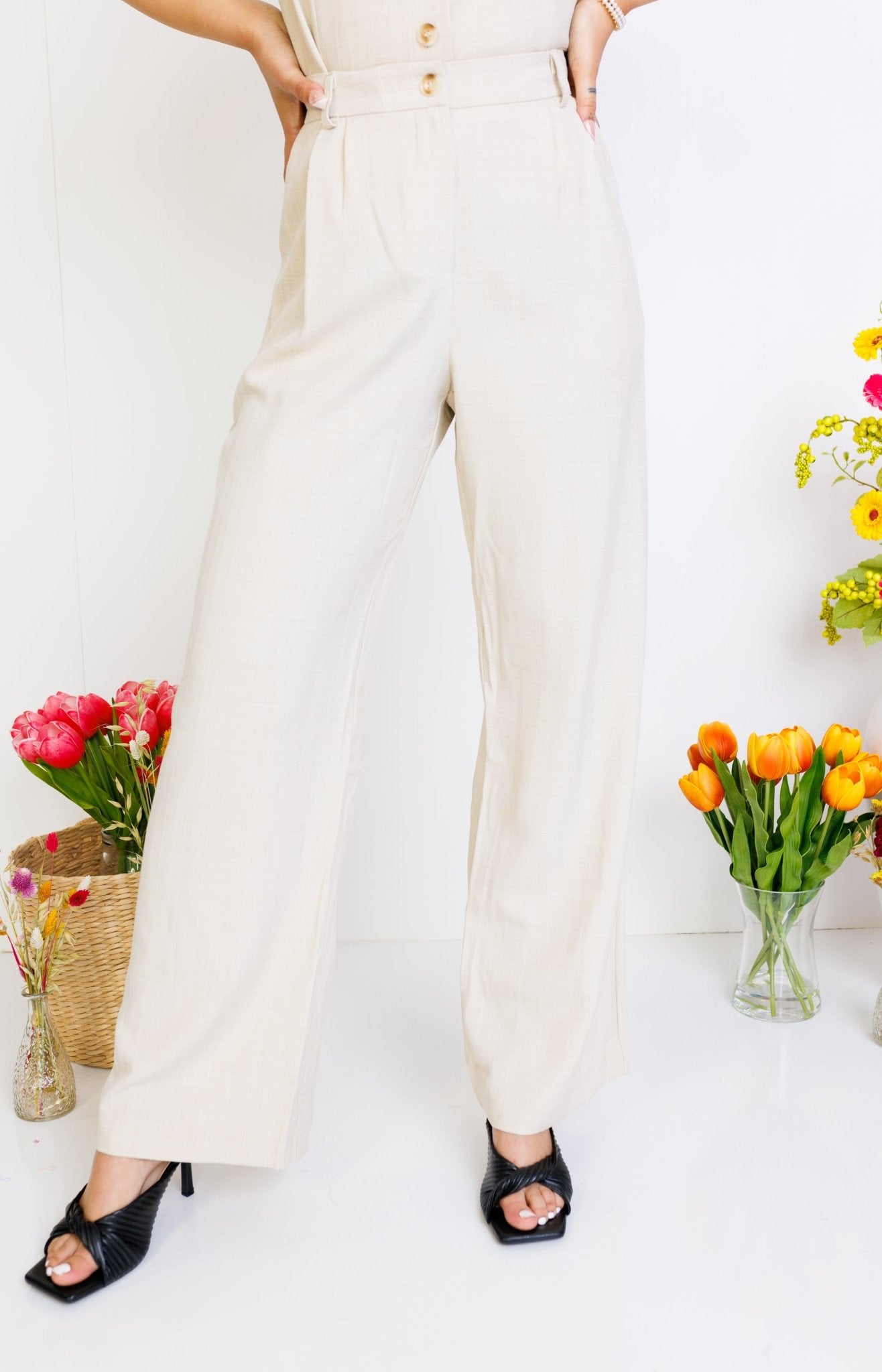 Elizabeth Taylor Trousers, BEIGE - HerringStones