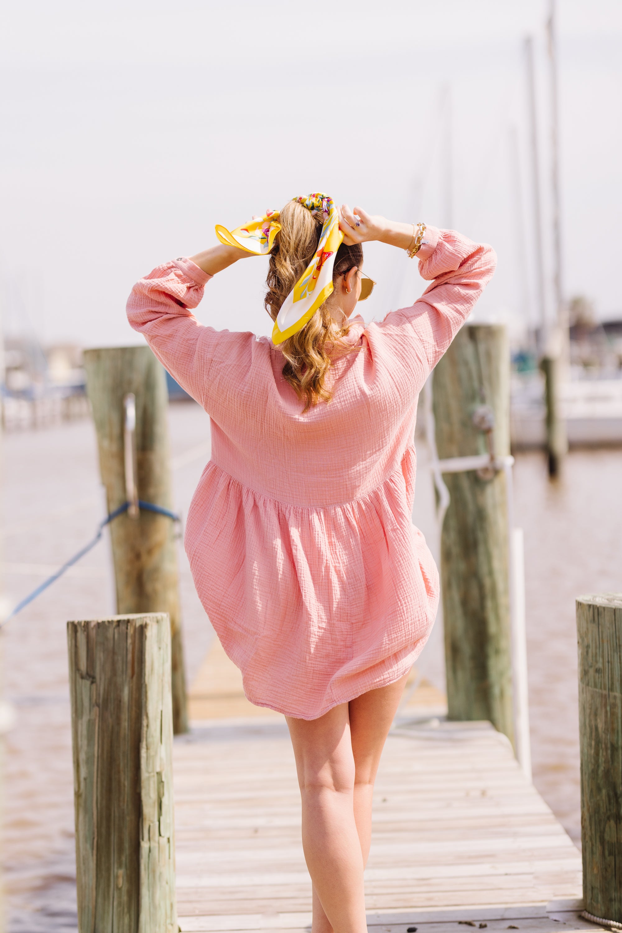 Xander Button Down Top, BLUSH