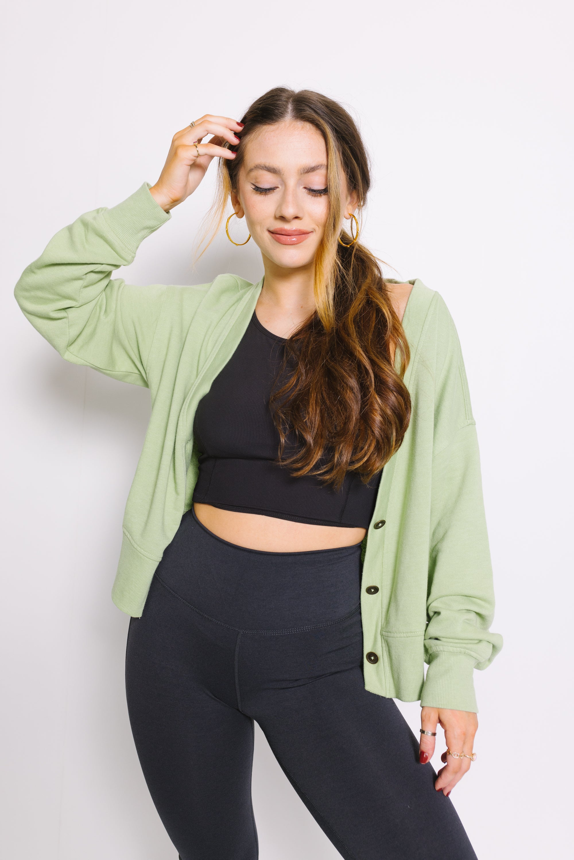 Ready for Anything Cardigan, FAIR GREEN