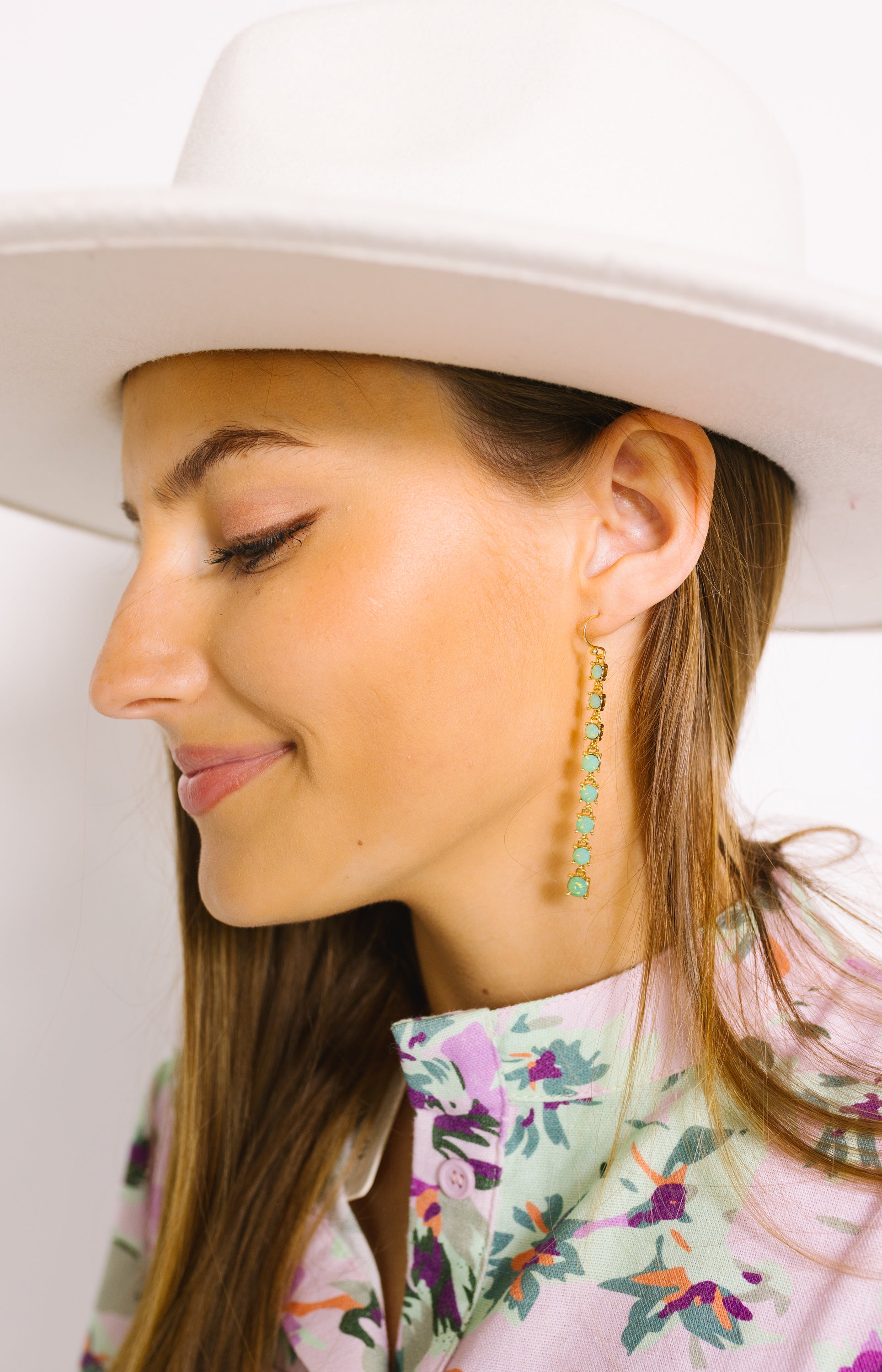Roma Drop Earrings, GREEN