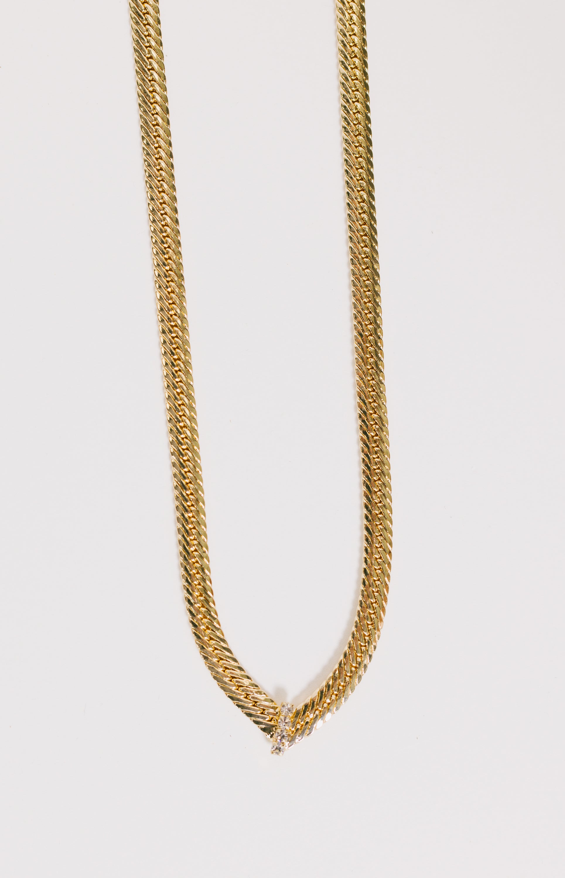 Gold V Snake Chain Necklace