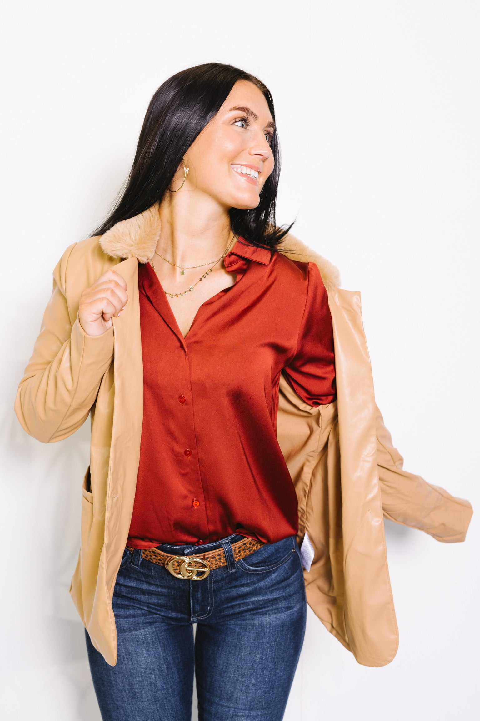 Becks Leather Jacket, CAMEL