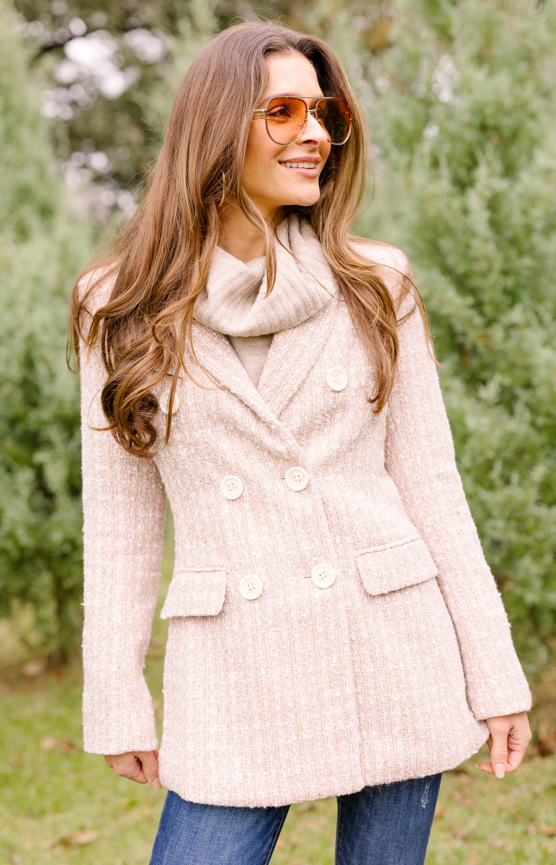Timeless Tweed Jacket, LT MAUVE