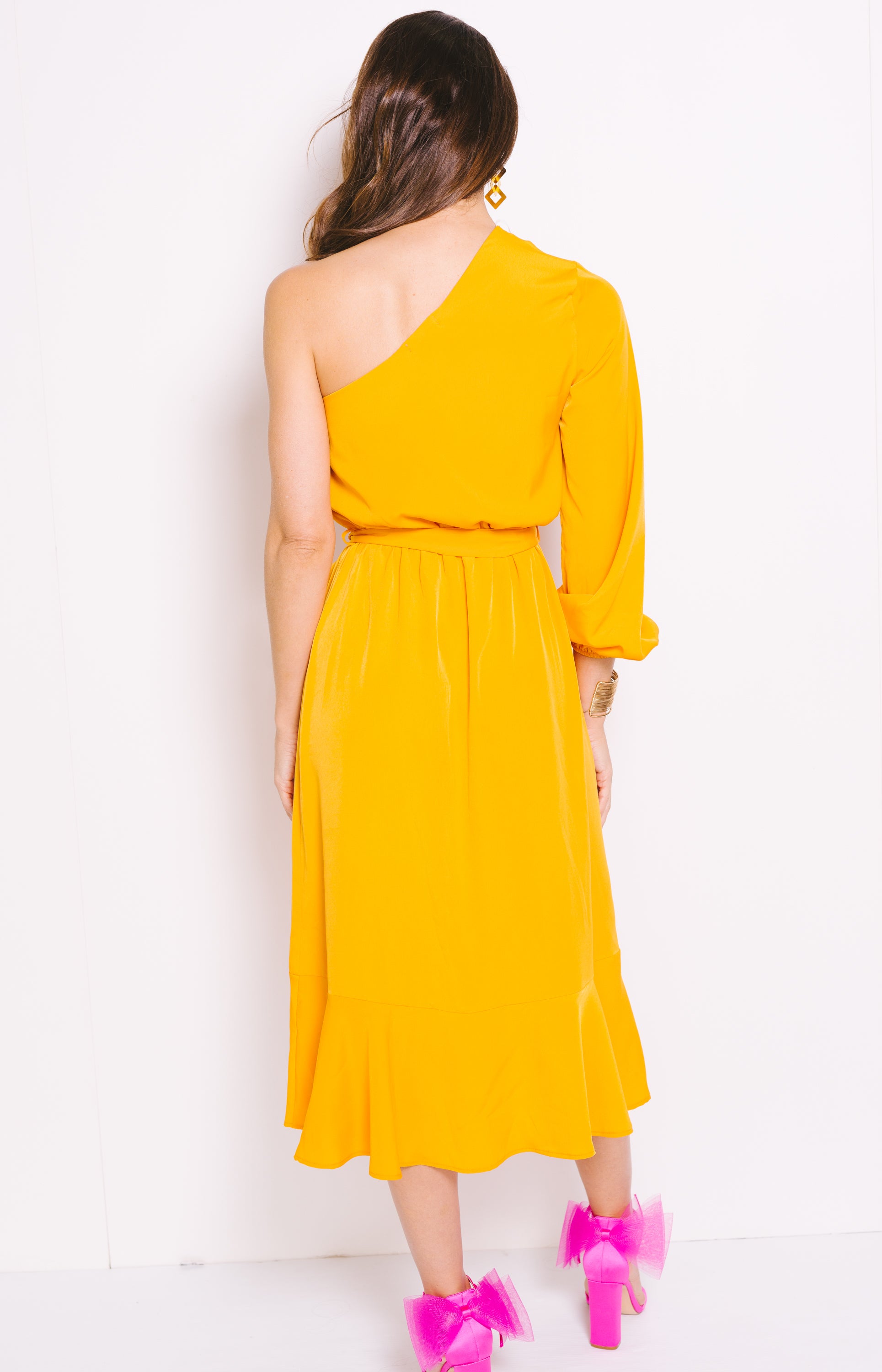 Thriving All Night Midi Dress, TANGERINE