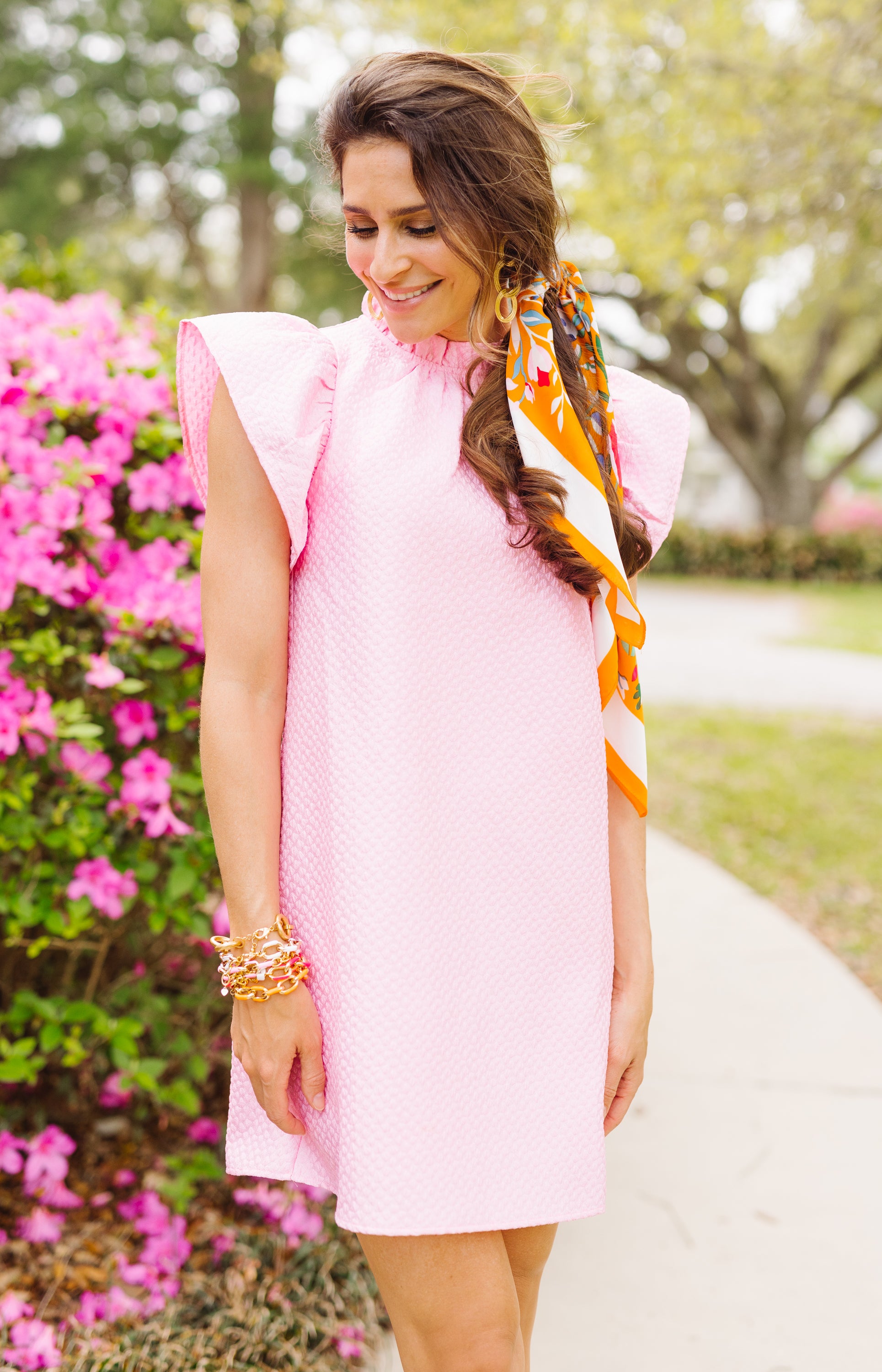 THML: Flutter Sleeve Dress, PINK