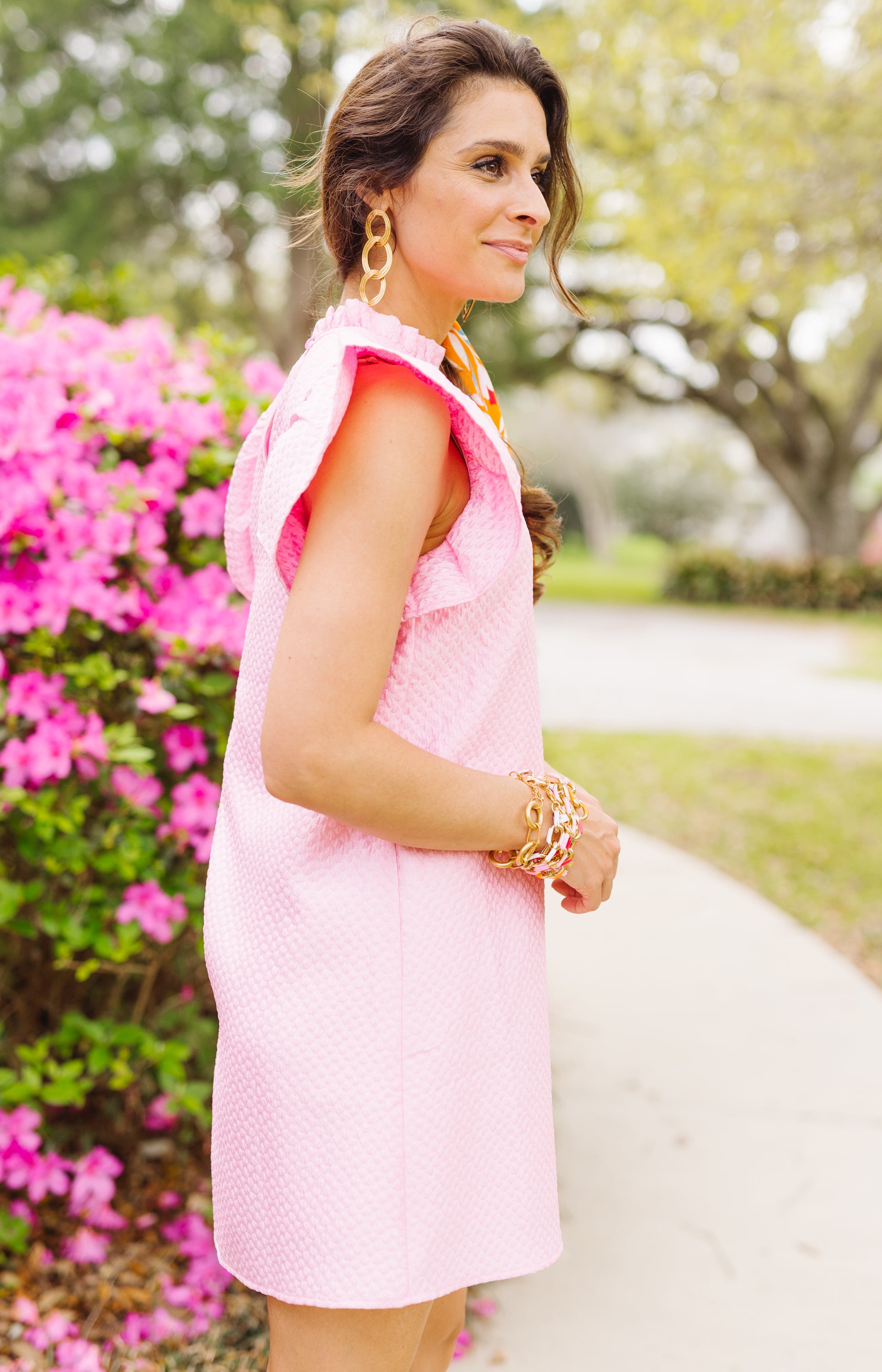 THML: Flutter Sleeve Dress, PINK