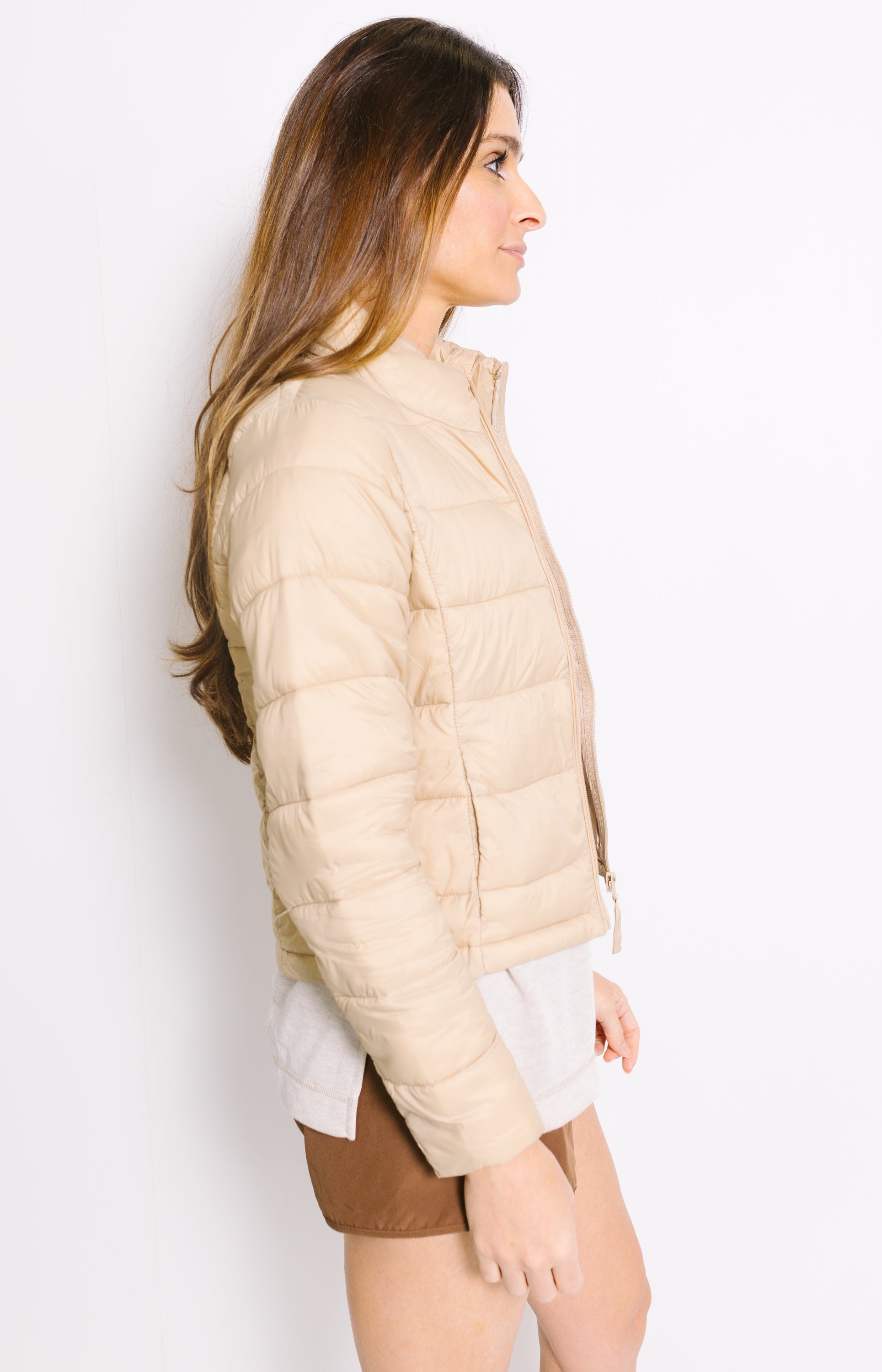 In Style Puffer Jacket, KHAKI