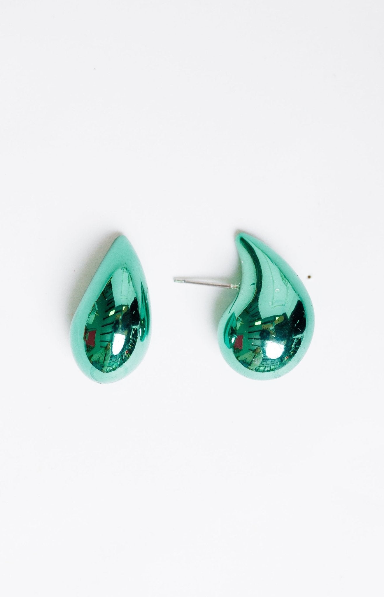 Small Teardrop Earrings, GREEN Earrings - 56E
