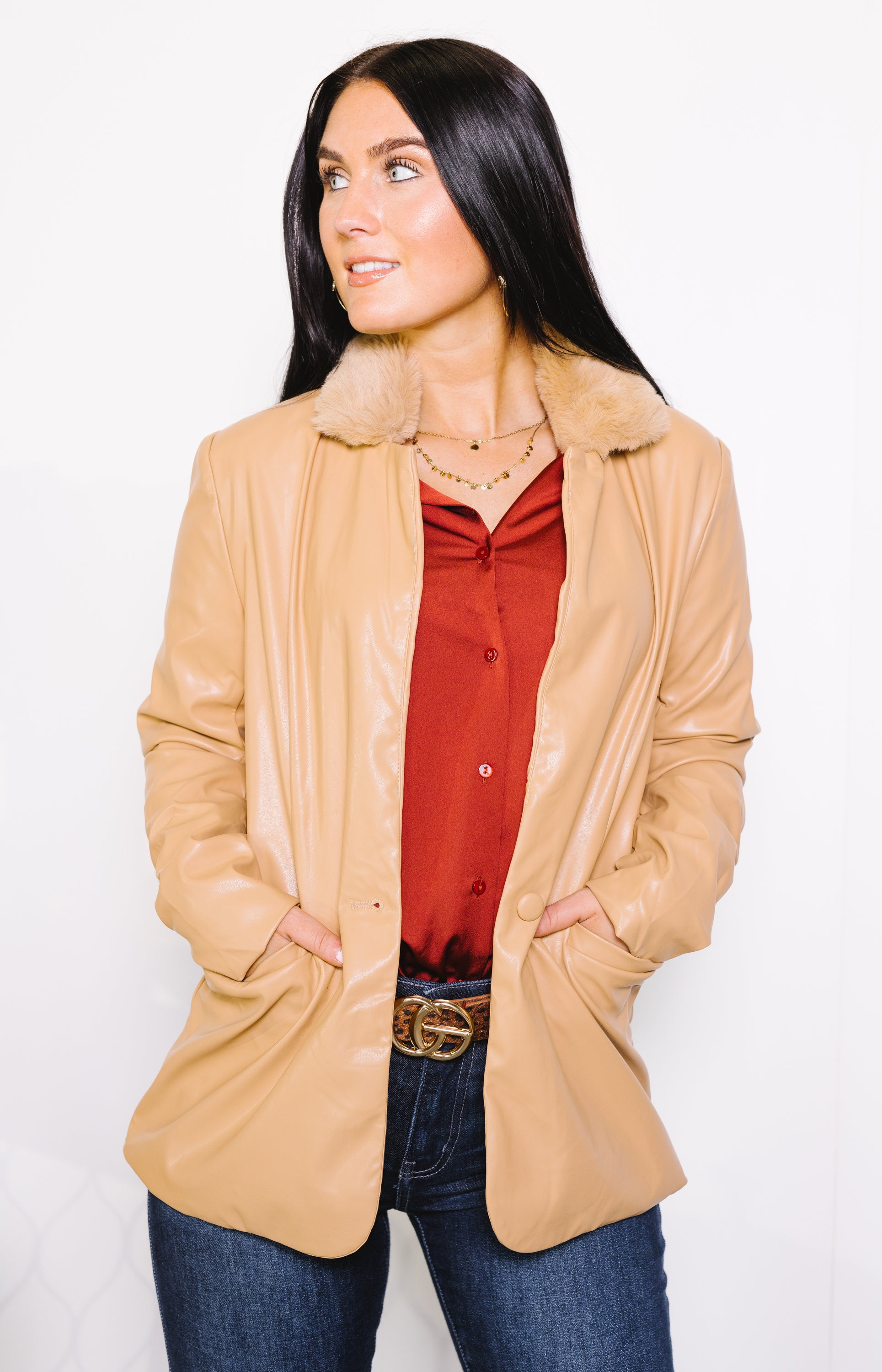 Becks Leather Jacket, CAMEL