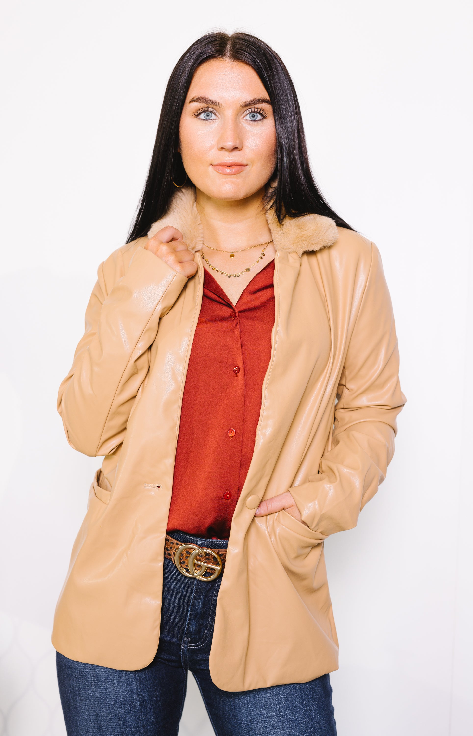 Becks Leather Jacket, CAMEL