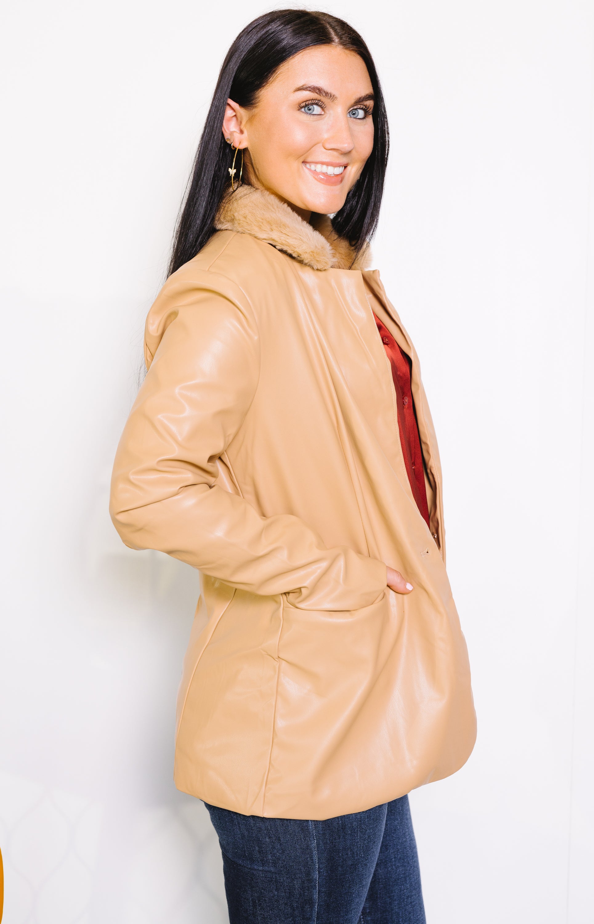 Becks Leather Jacket, CAMEL
